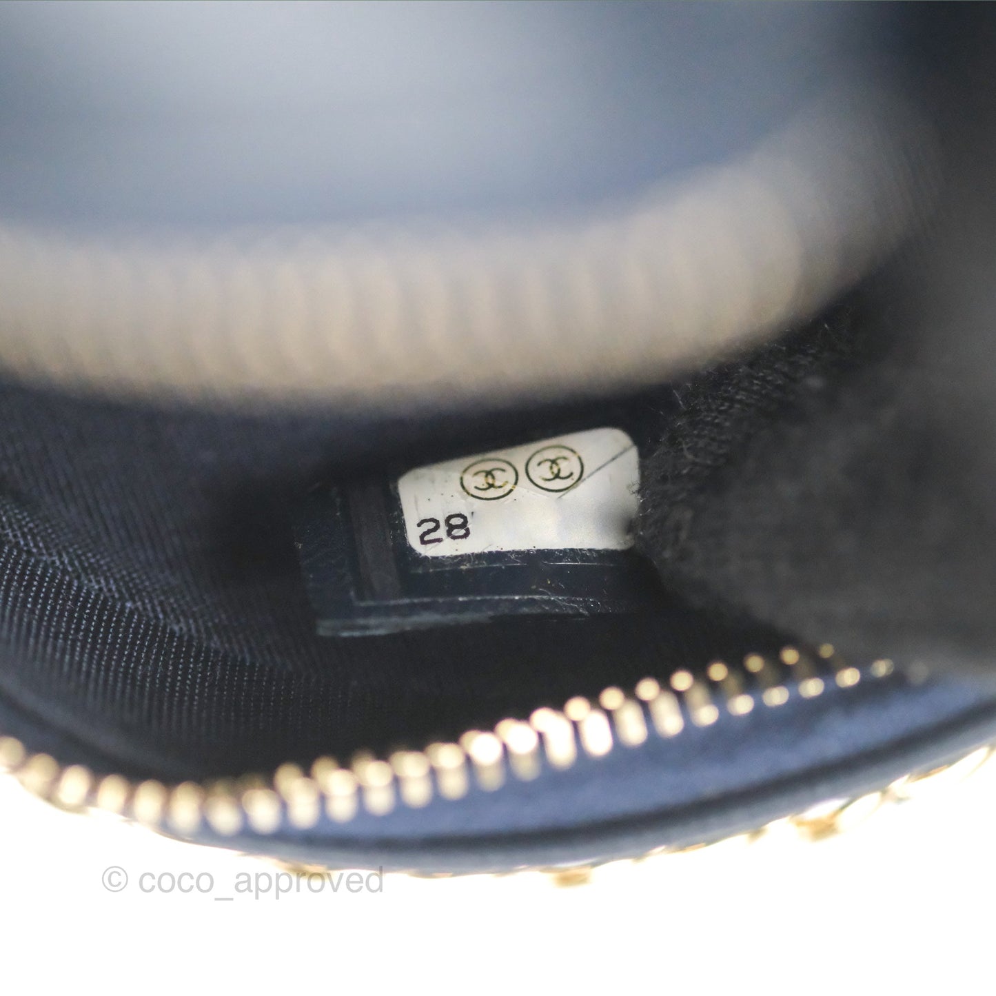Chanel Quilted Chain Around Circle Bag Dark Navy Lambskin Gold Hardware