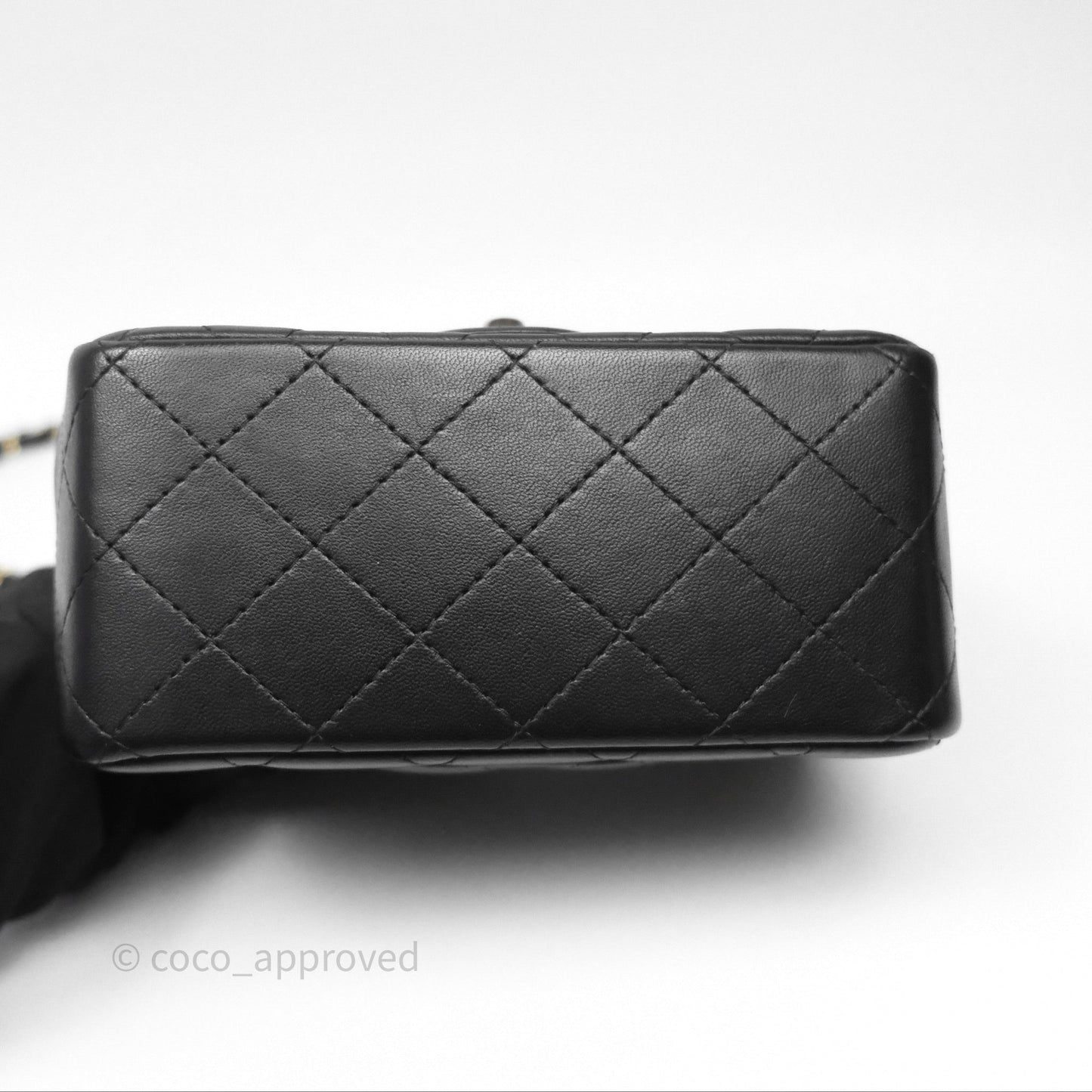 Chanel Mini Square Black Lambskin Gold Hardware