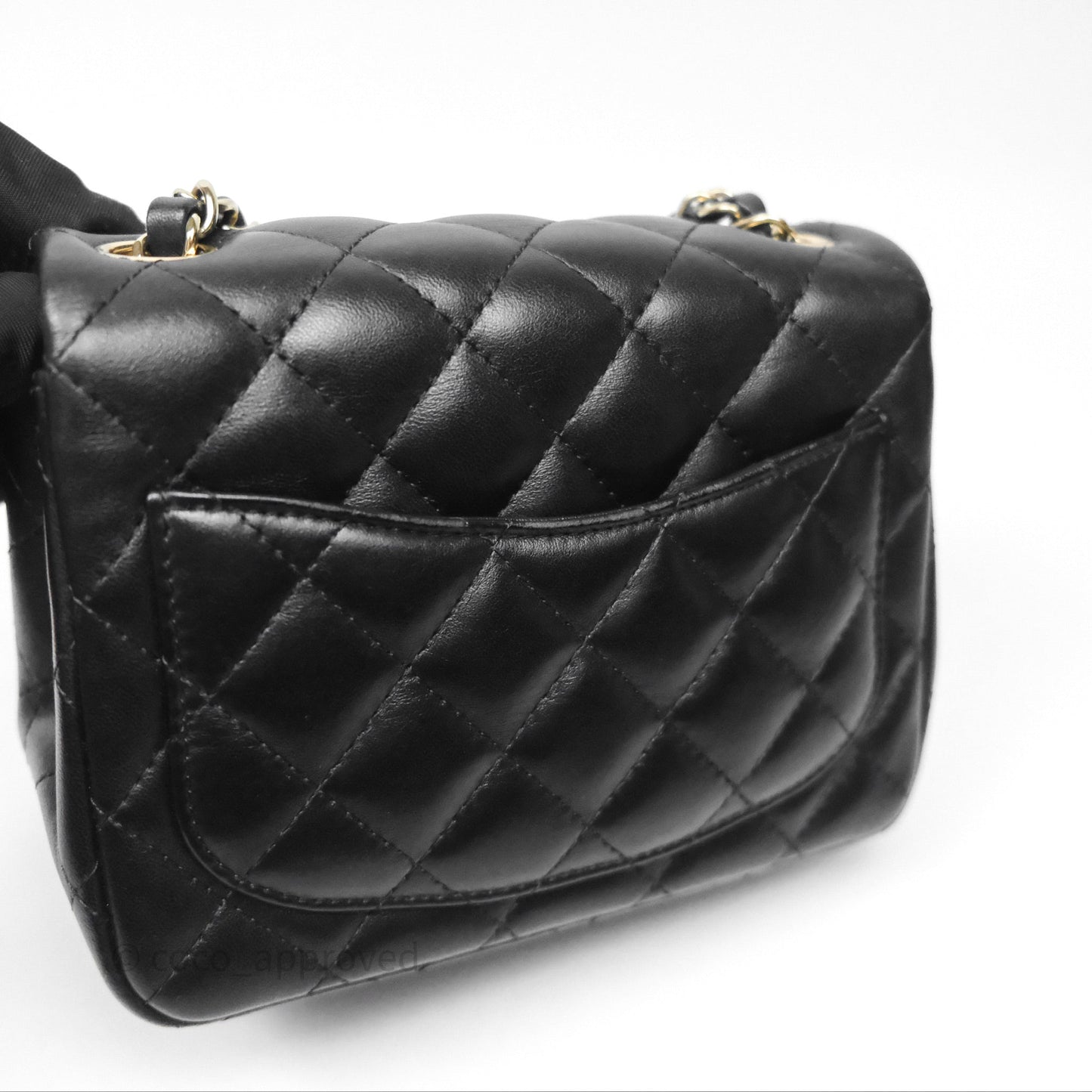 Chanel Mini Square Black Lambskin Gold Hardware