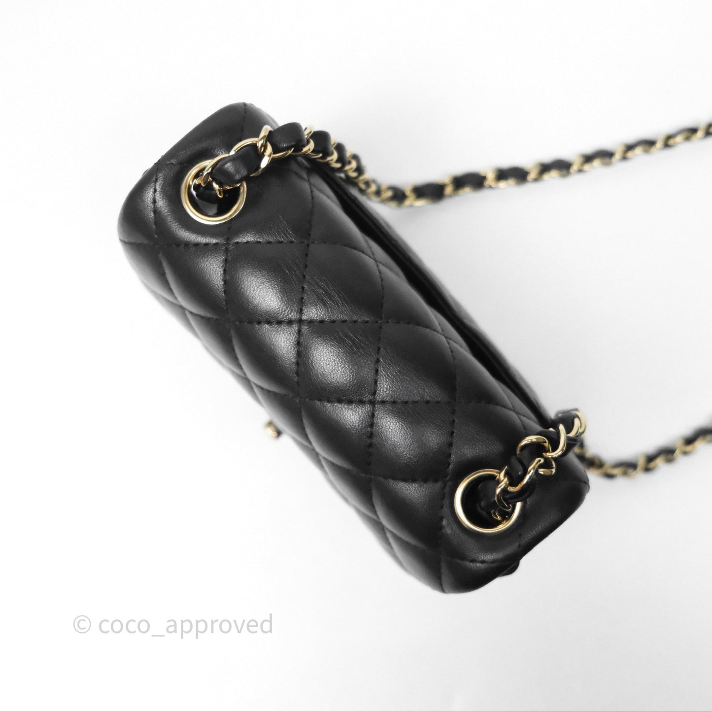 Chanel Mini Square Black Lambskin Gold Hardware