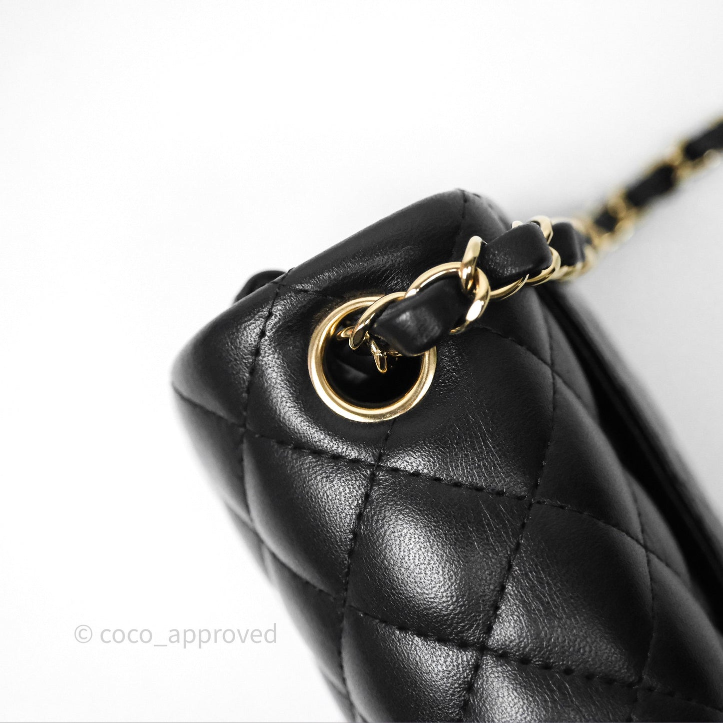 Chanel Mini Square Black Lambskin Gold Hardware