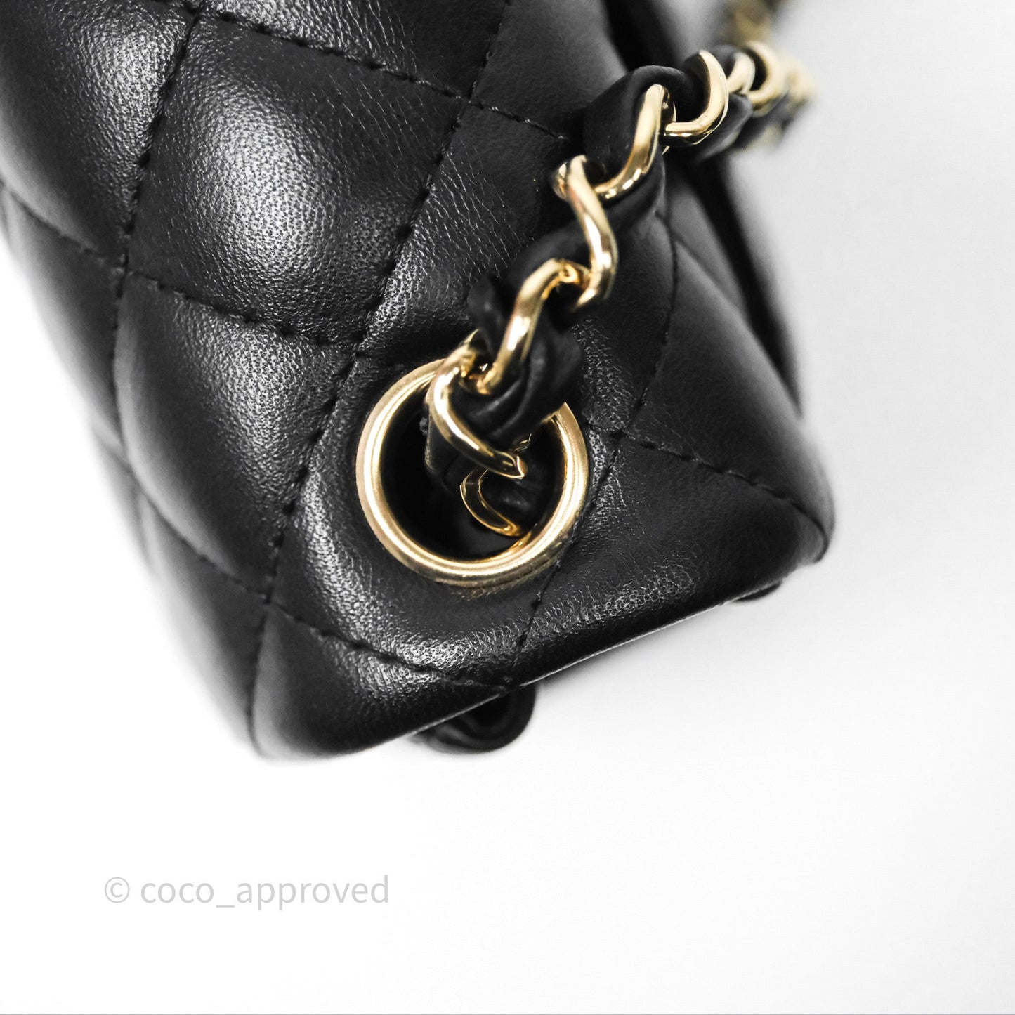 Chanel Mini Square Black Lambskin Gold Hardware