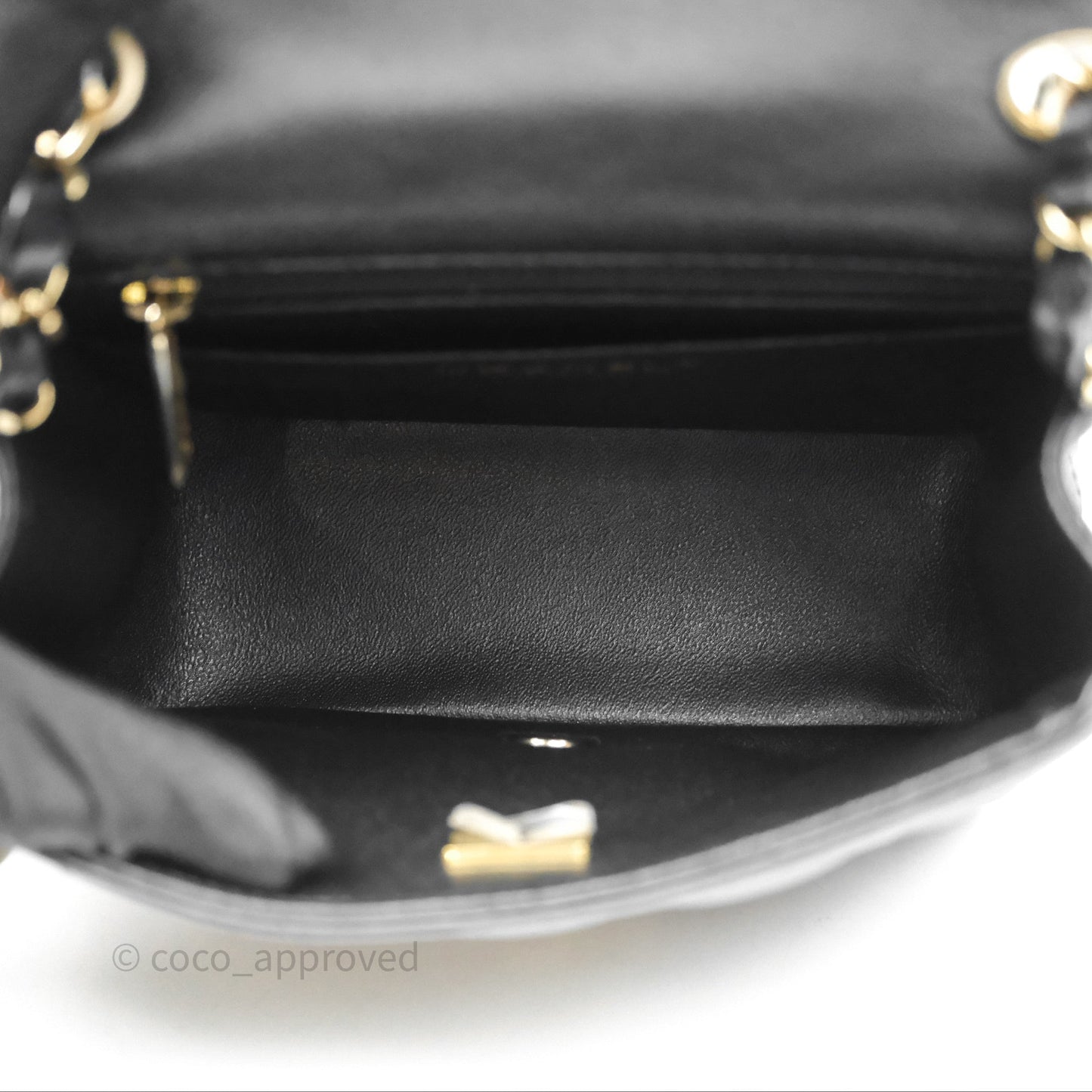 Chanel Mini Square Black Lambskin Gold Hardware