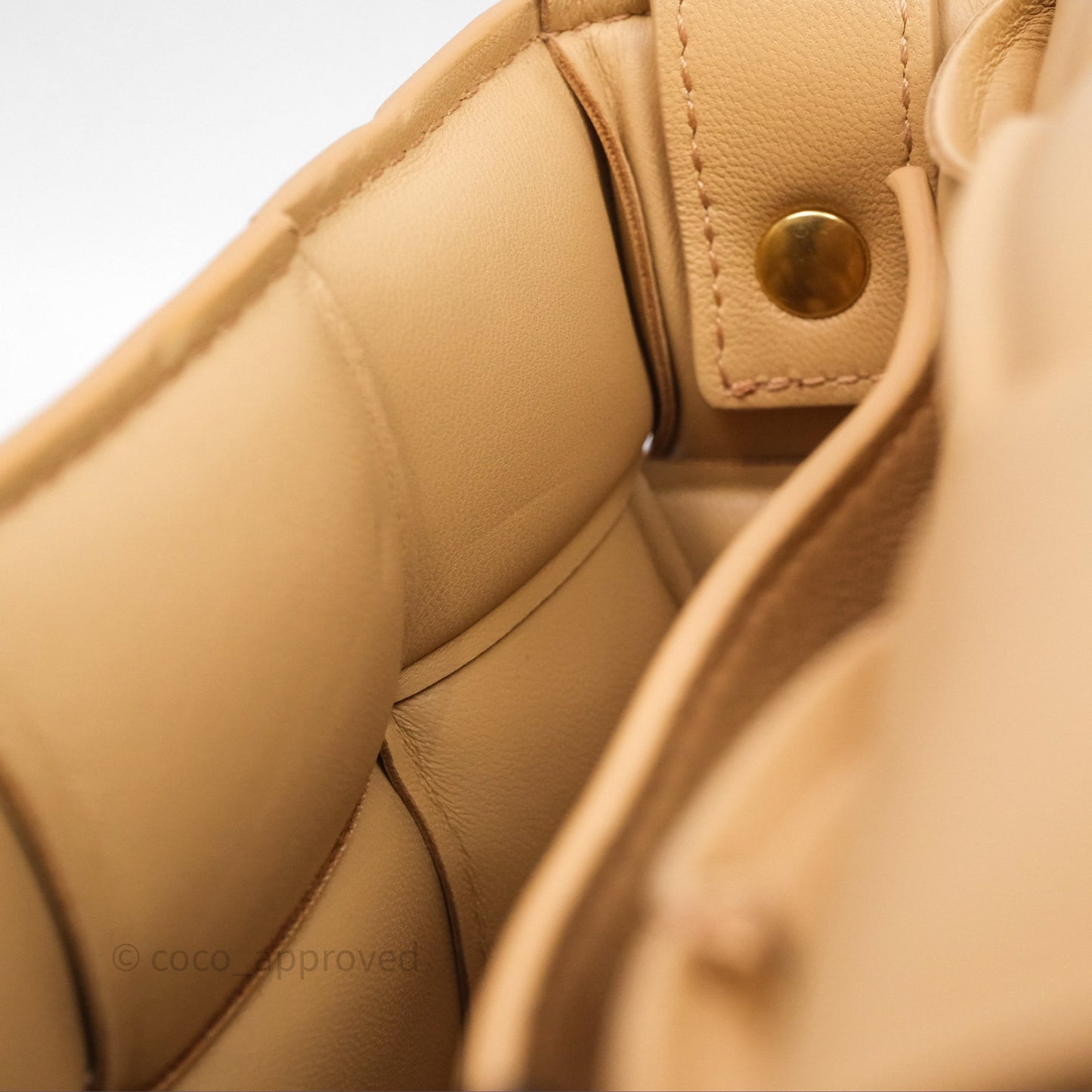Bottega Veneta Padded Cassette Beige Lambskin