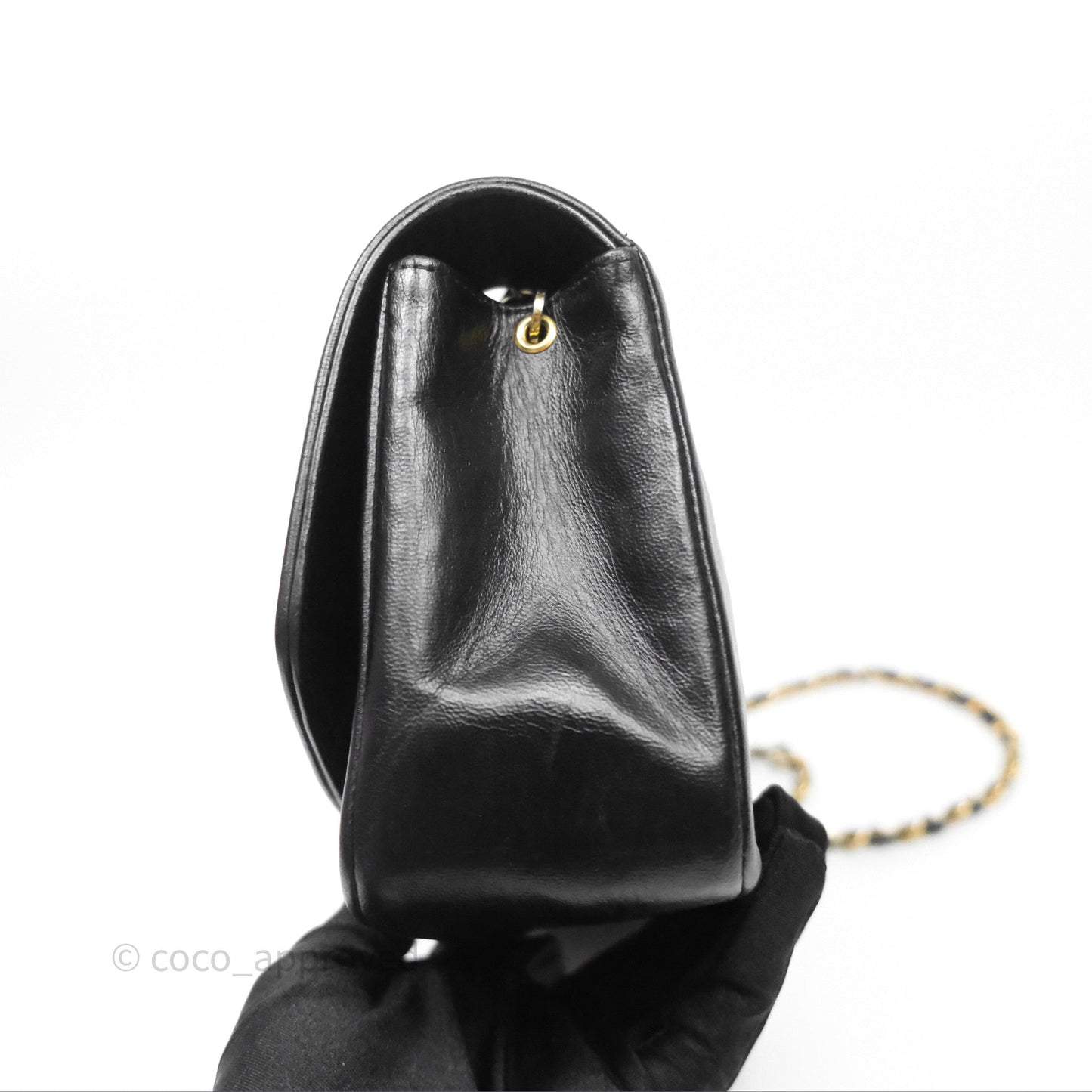 Chanel Vintage Small Diana Bag Quilted Black Lambskin 24K Gold Hardware