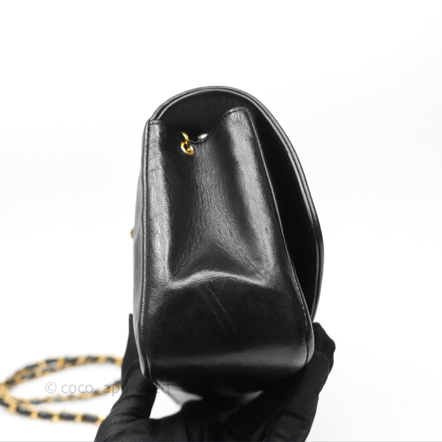 Chanel Vintage Small Diana Bag Quilted Black Lambskin 24K Gold Hardware