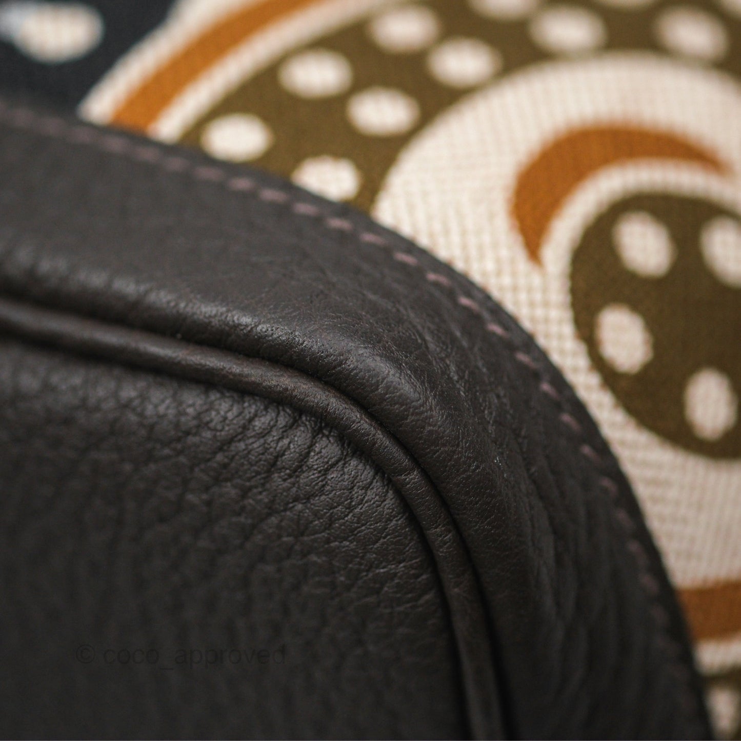 Hermès Garden Party 36 Printed H Plume Canvas/ Negonda Caramel 28/ Ecru-beige 14/ Ebene 46