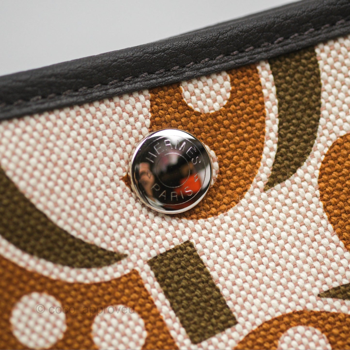 Hermès Garden Party 36 Printed H Plume Canvas/ Negonda Caramel 28/ Ecru-beige 14/ Ebene 46