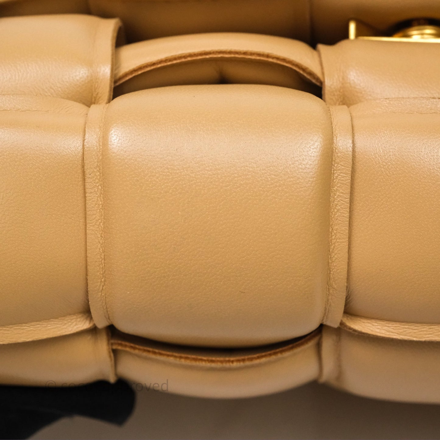 Bottega Veneta Padded Cassette Beige Lambskin
