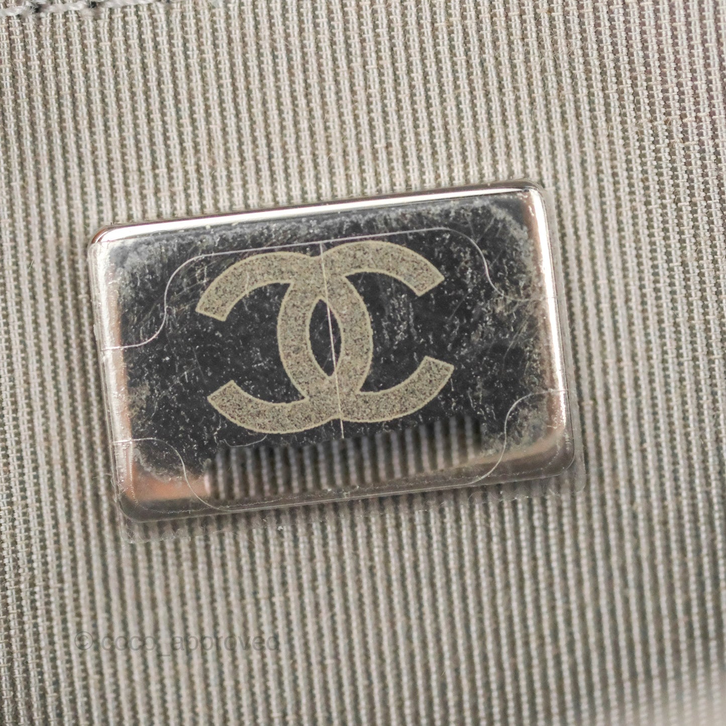Chanel Quilted Classic Wallet on Chain WOC Grey Lambskin Silver Hardware