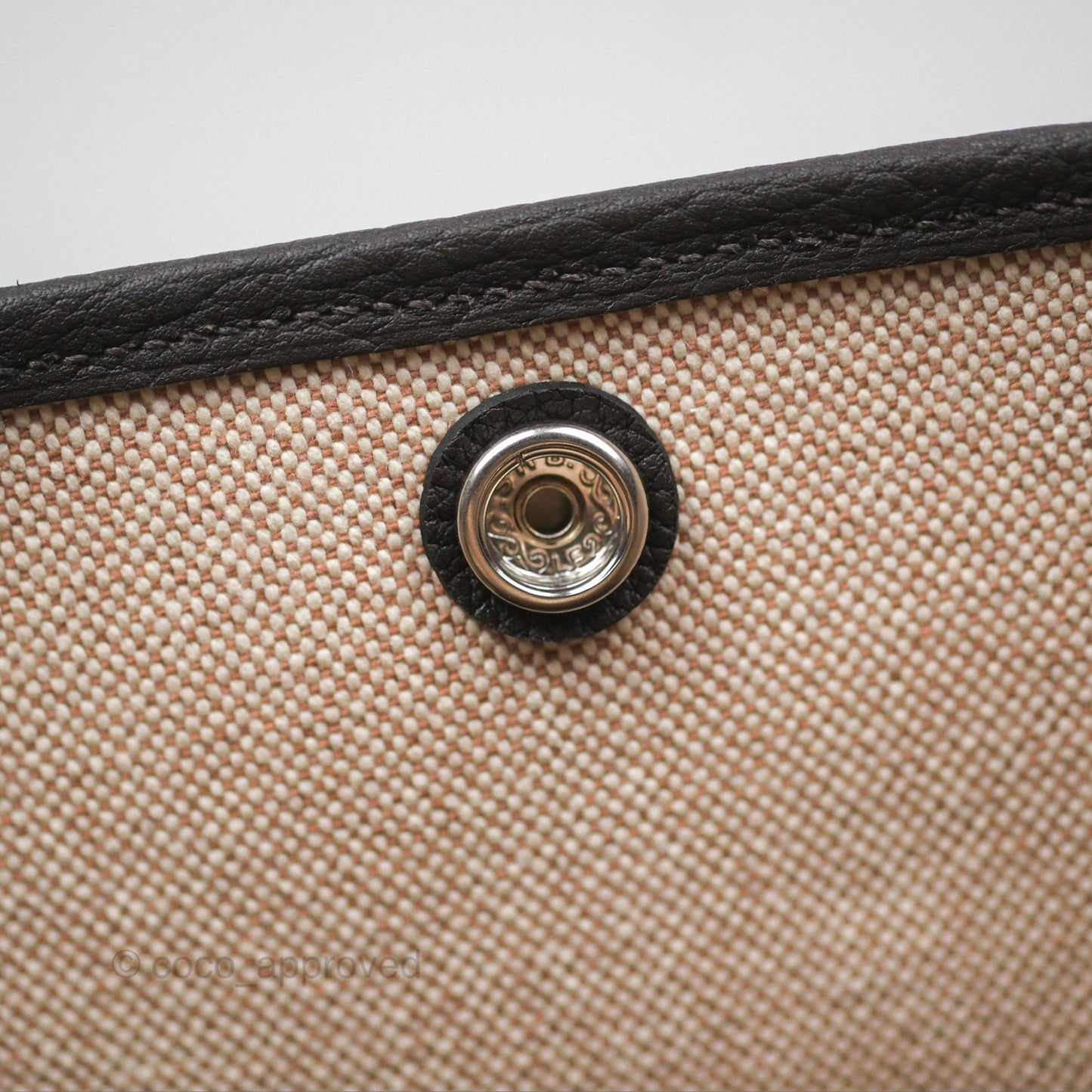 Hermès Garden Party 36 Printed H Plume Canvas/ Negonda Caramel 28/ Ecru-beige 14/ Ebene 46
