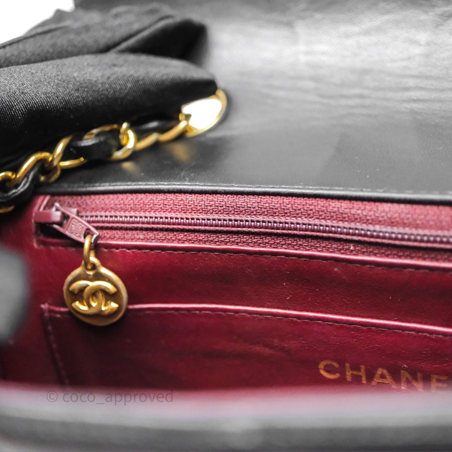 Chanel Vintage Small Diana Bag Quilted Black Lambskin 24K Gold Hardware