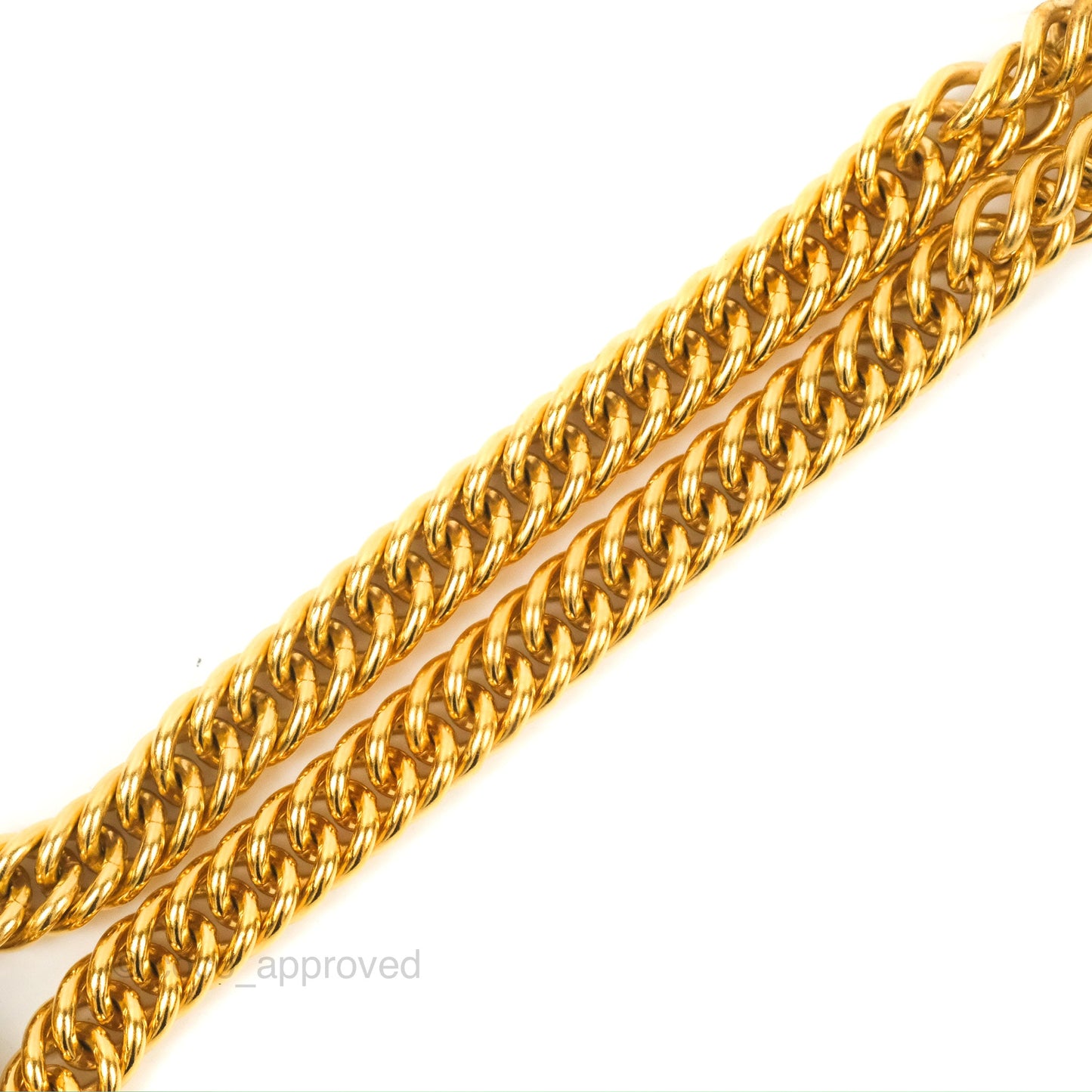 Chanel Gold Metal and Pink Gripoix Dog Tag ID Necklace