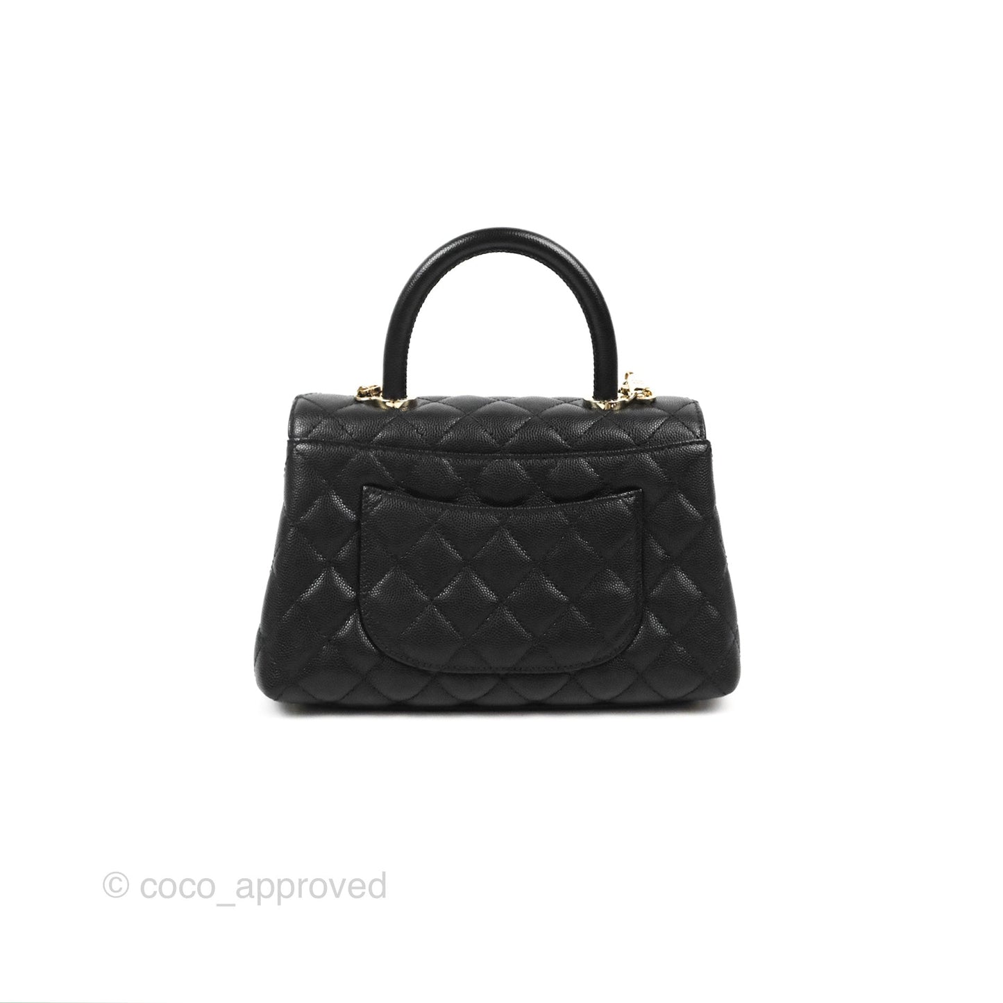Chanel Small Coco Handle Black Caviar Gold Hardware