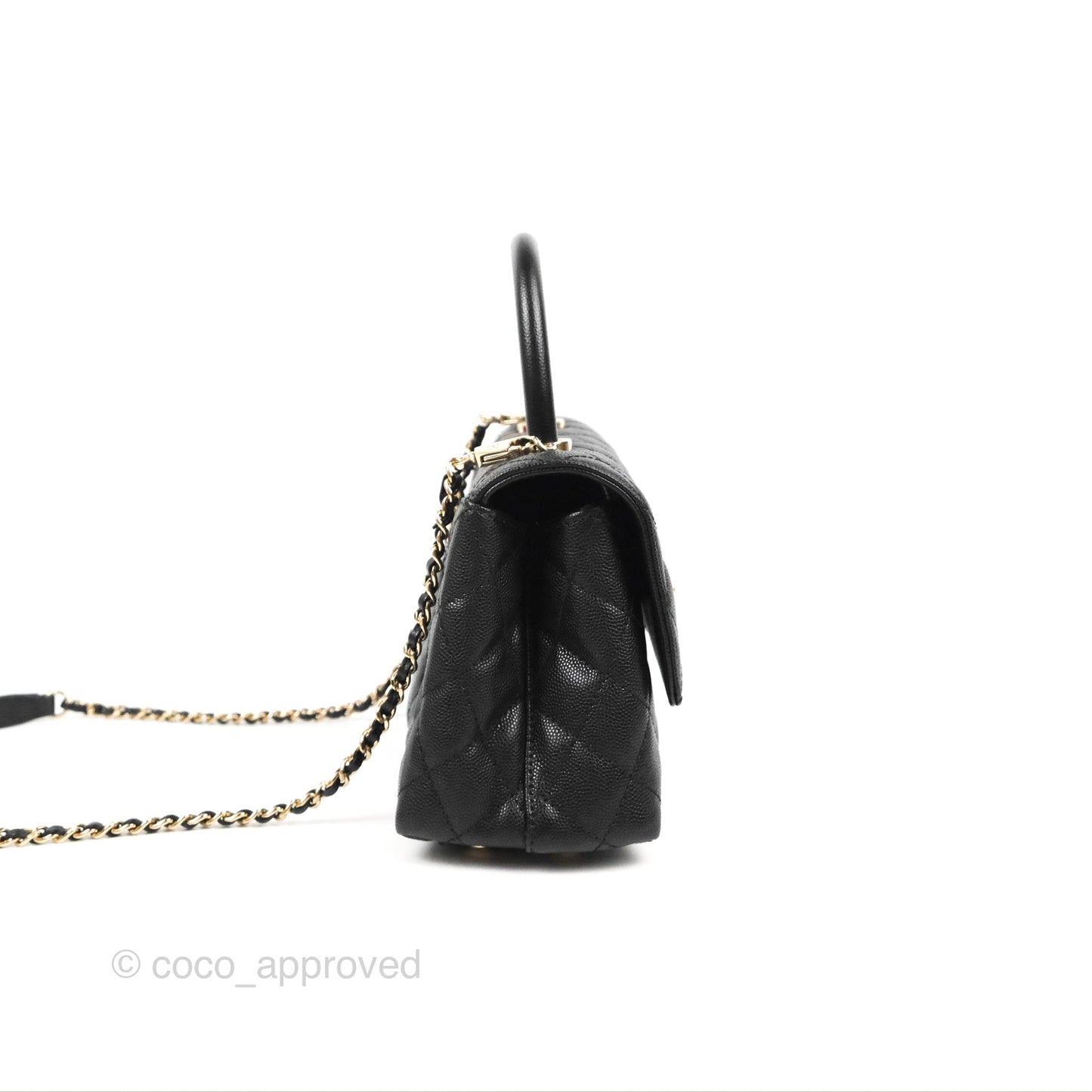 Chanel Small Coco Handle Black Caviar Gold Hardware