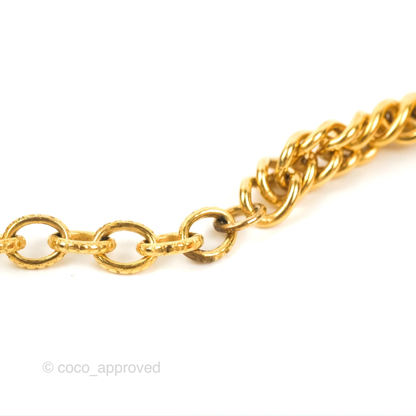 Chanel Gold Metal and Pink Gripoix Dog Tag ID Necklace