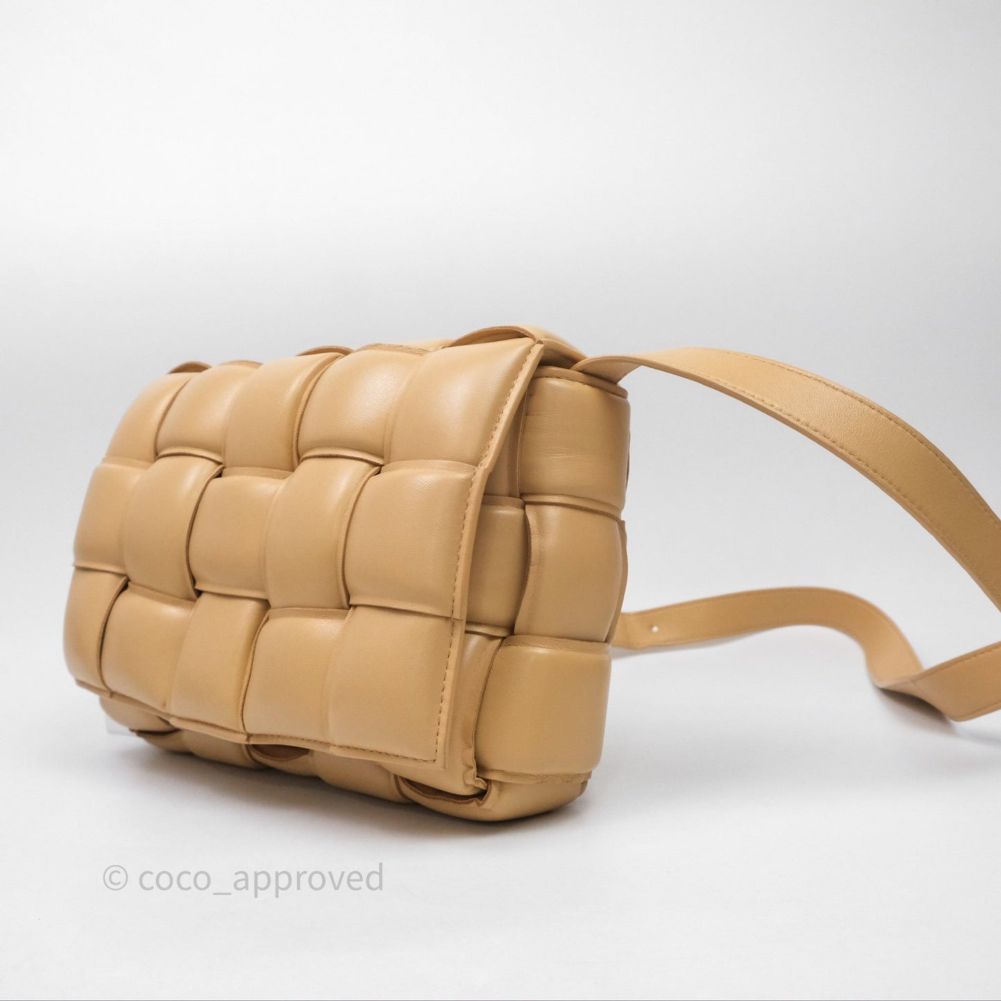 Bottega Veneta Padded Cassette Beige Lambskin