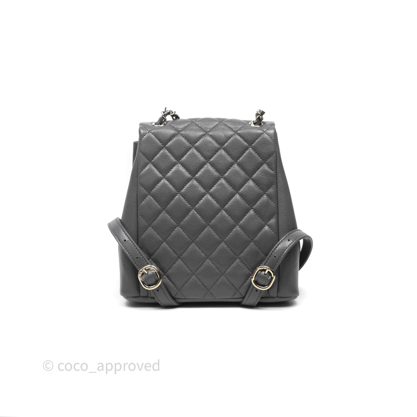 Chanel Duma Backpack Medium Grey Caviar Gold Hardware