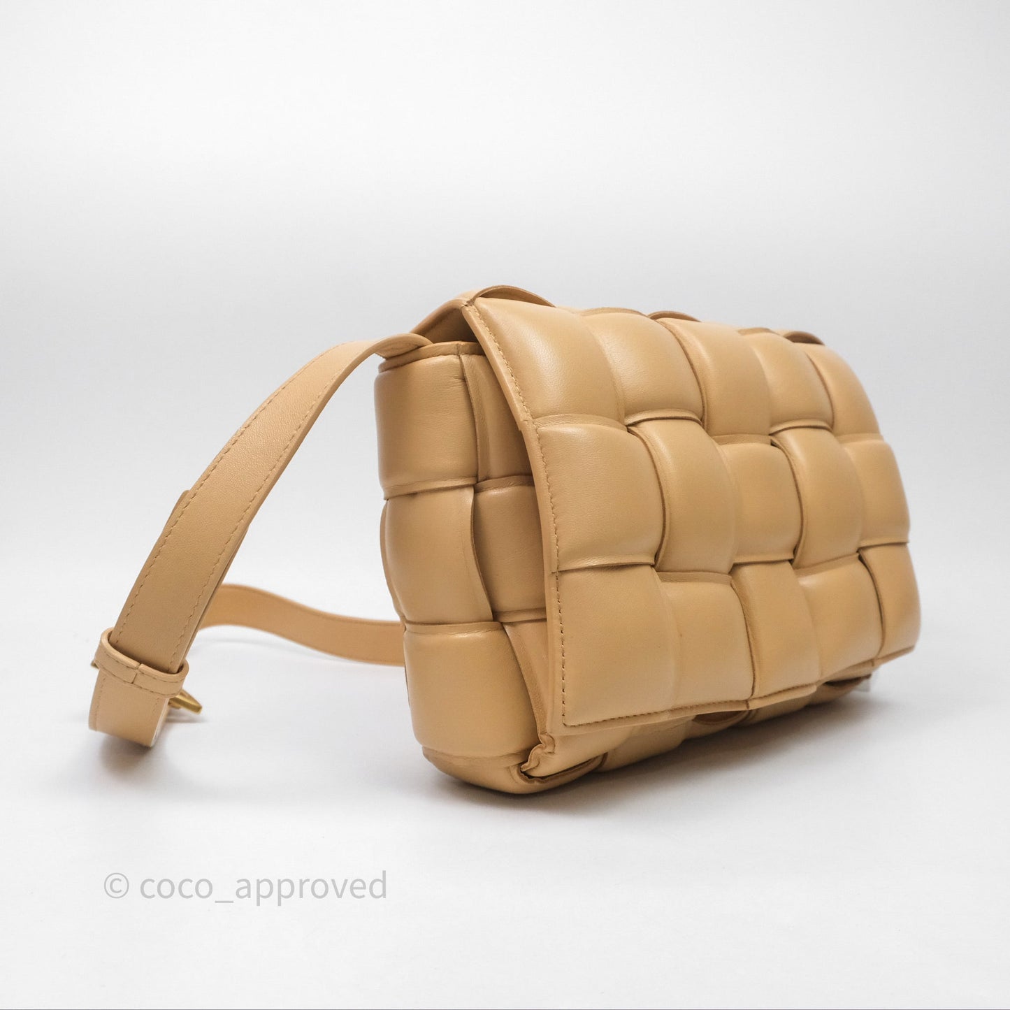 Bottega Veneta Padded Cassette Beige Lambskin