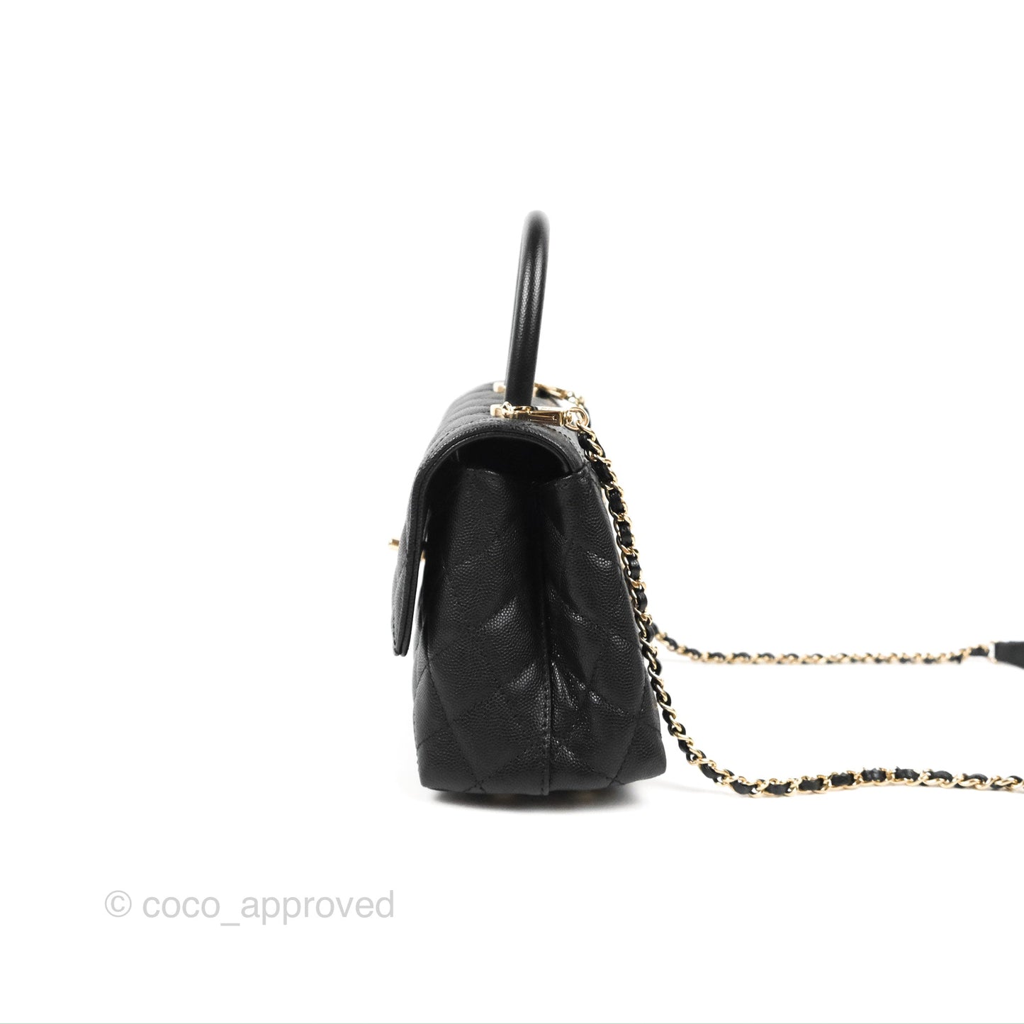 Chanel Small Coco Handle Black Caviar Gold Hardware