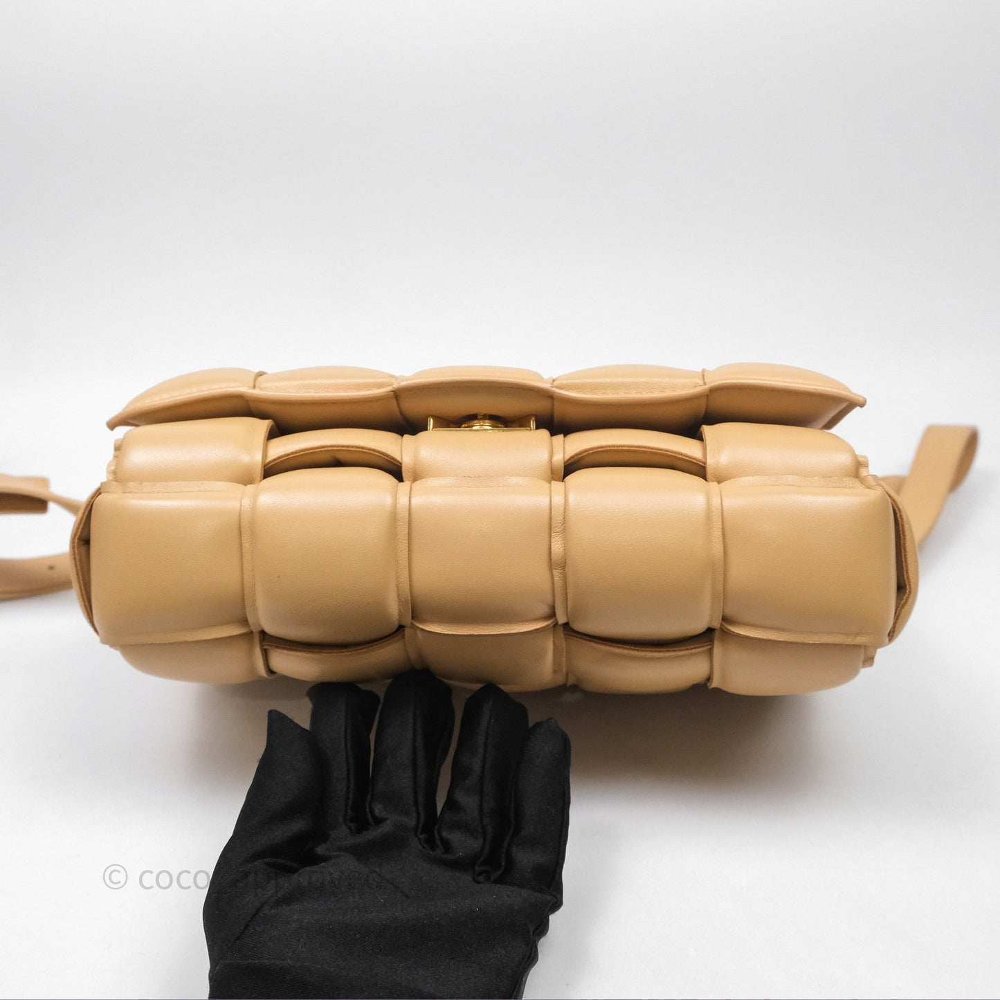 Bottega Veneta Padded Cassette Beige Lambskin