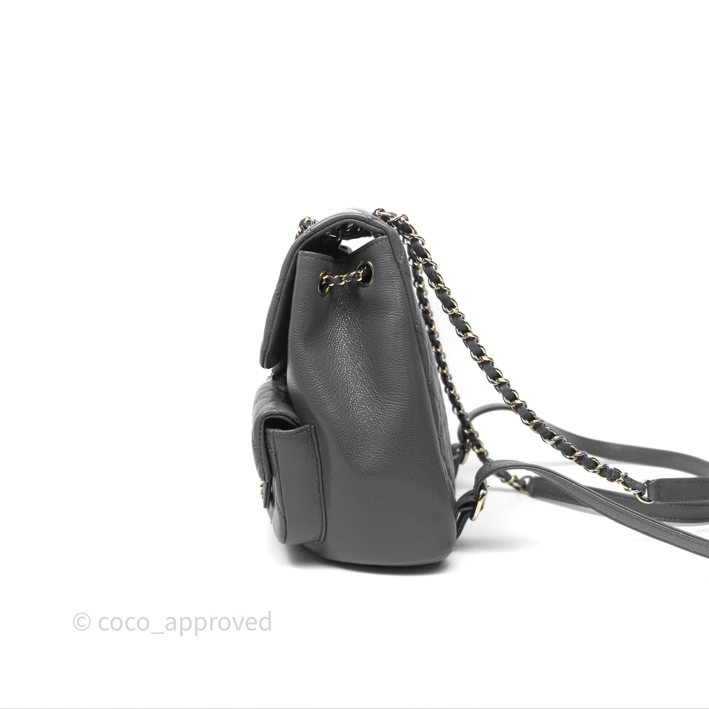 Chanel Duma Backpack Medium Grey Caviar Gold Hardware