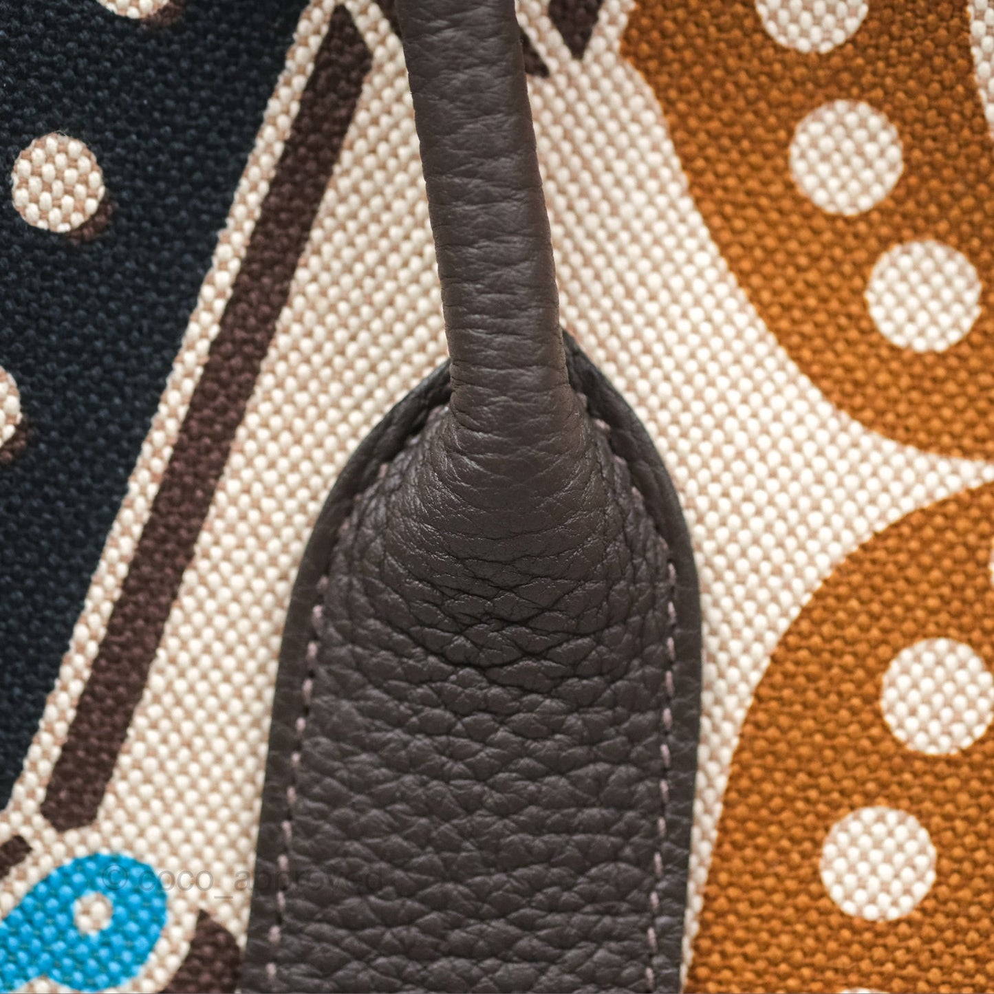 Hermès Garden Party 36 Printed H Plume Canvas/ Negonda Caramel 28/ Ecru-beige 14/ Ebene 46
