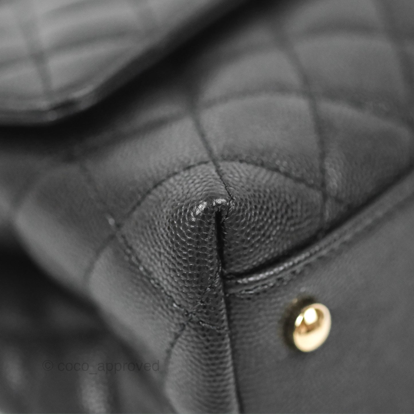 Chanel Small Coco Handle Black Caviar Gold Hardware