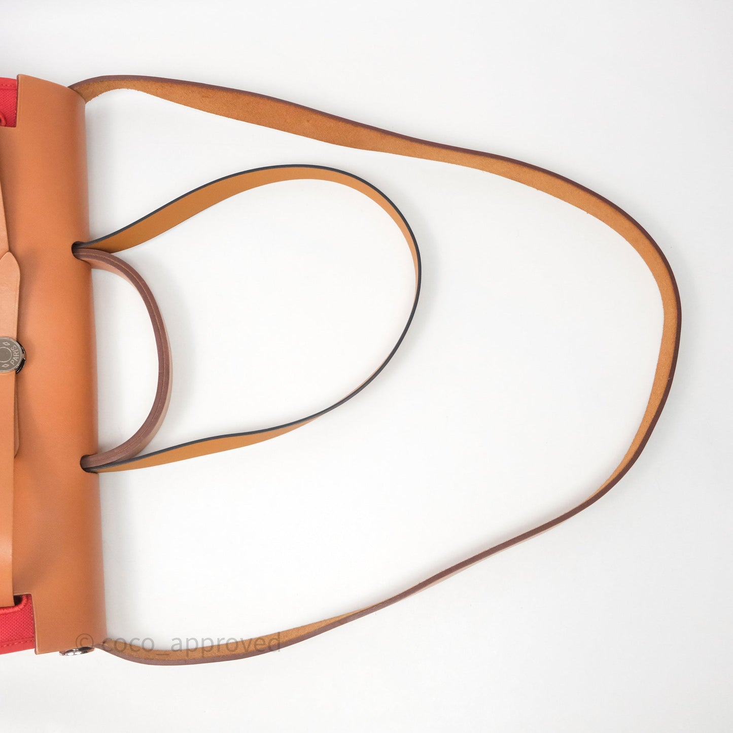 Hermès Herbag Zip 39 Red/Natural Canvas Palladium Hardware