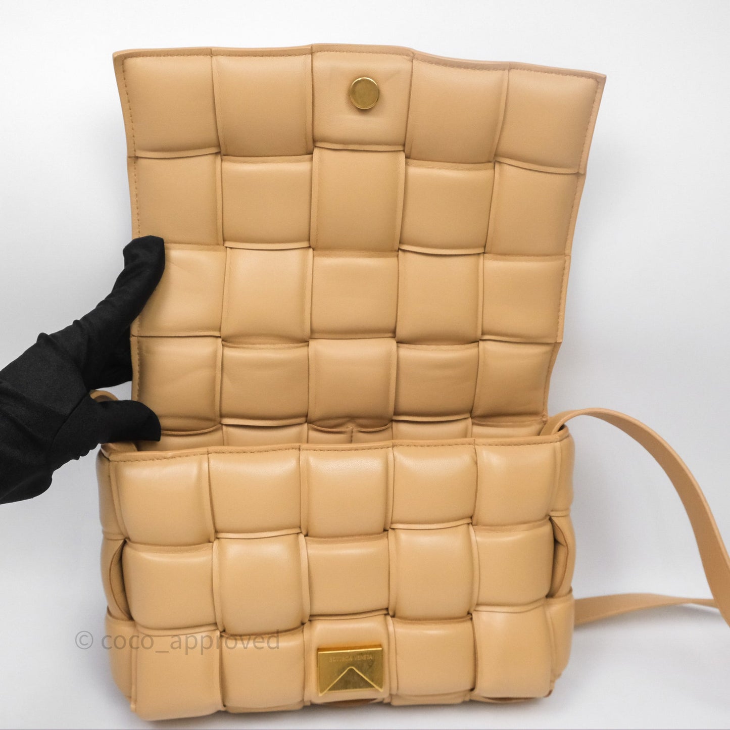 Bottega Veneta Padded Cassette Beige Lambskin