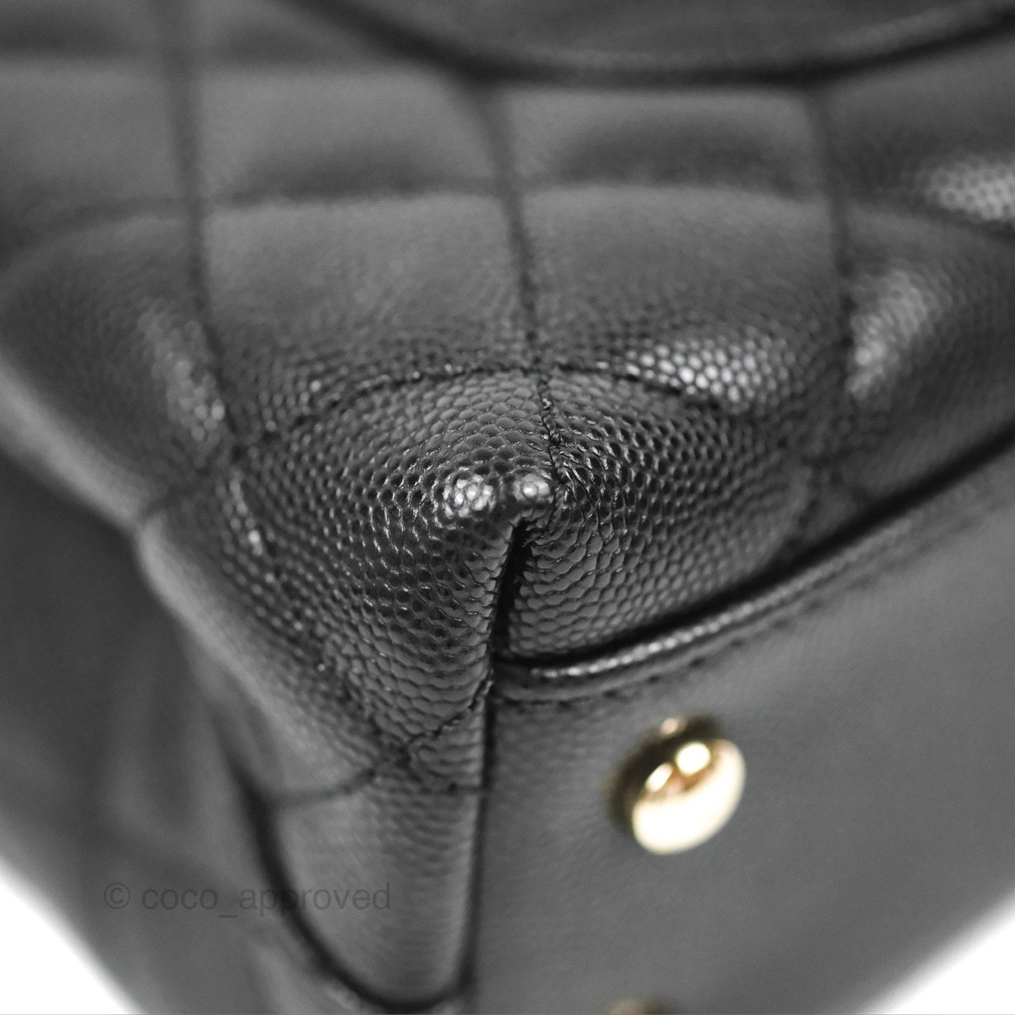 Chanel Small Coco Handle Black Caviar Gold Hardware