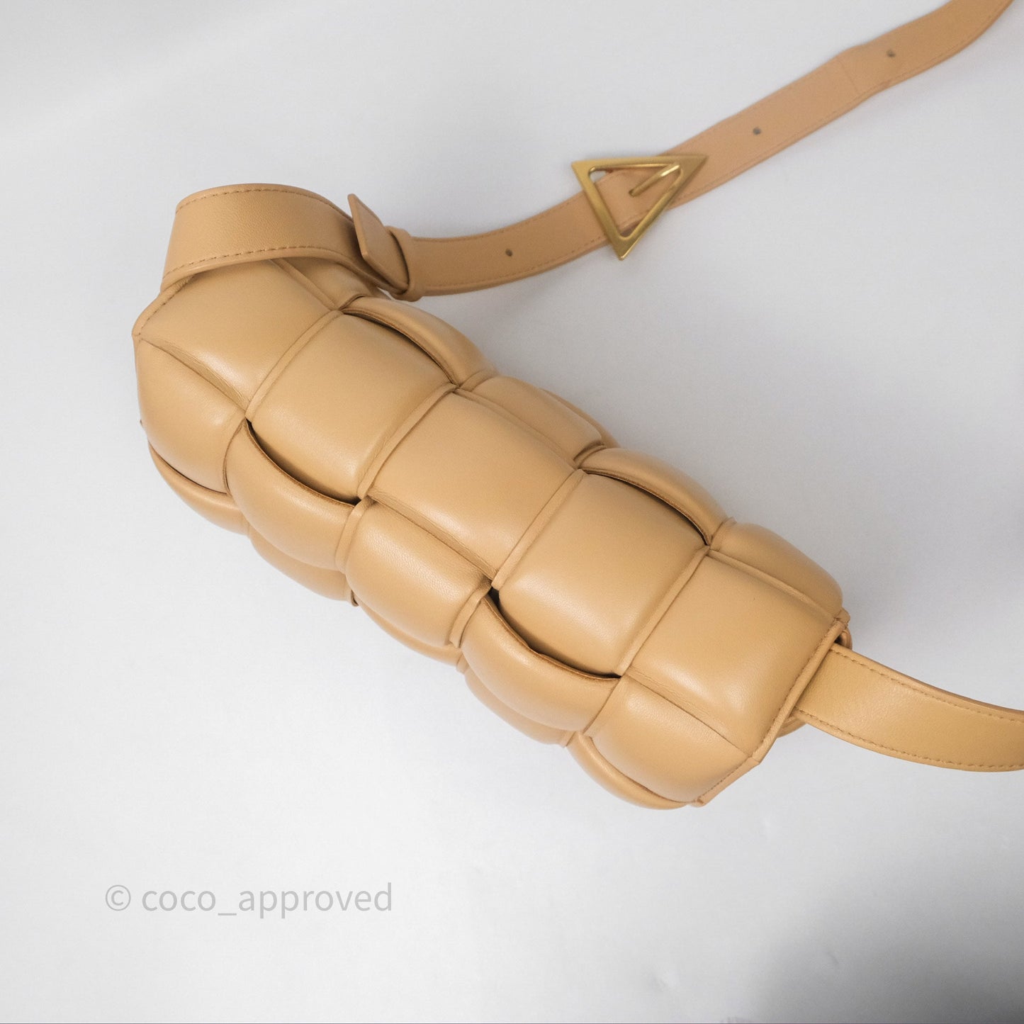 Bottega Veneta Padded Cassette Beige Lambskin