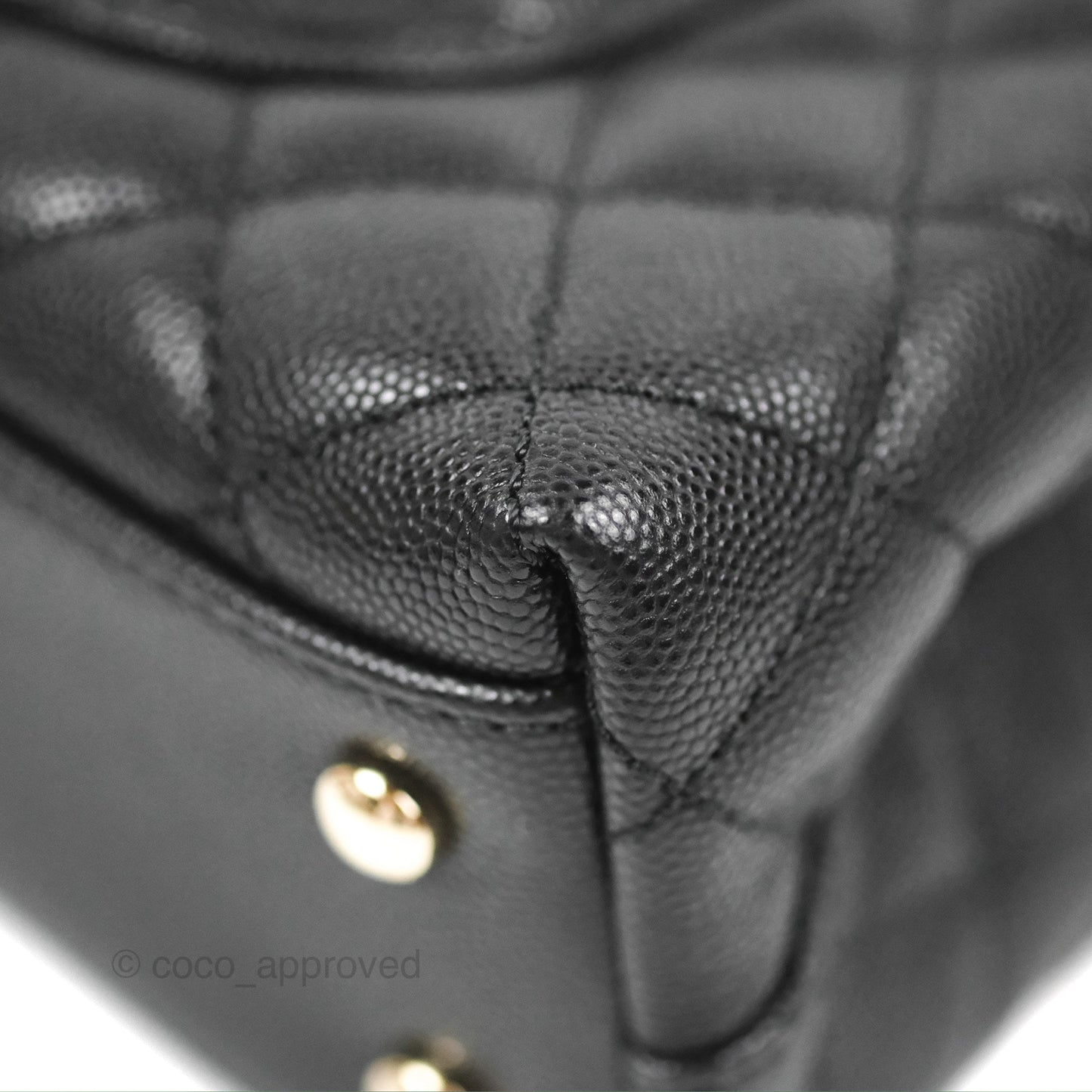 Chanel Small Coco Handle Black Caviar Gold Hardware