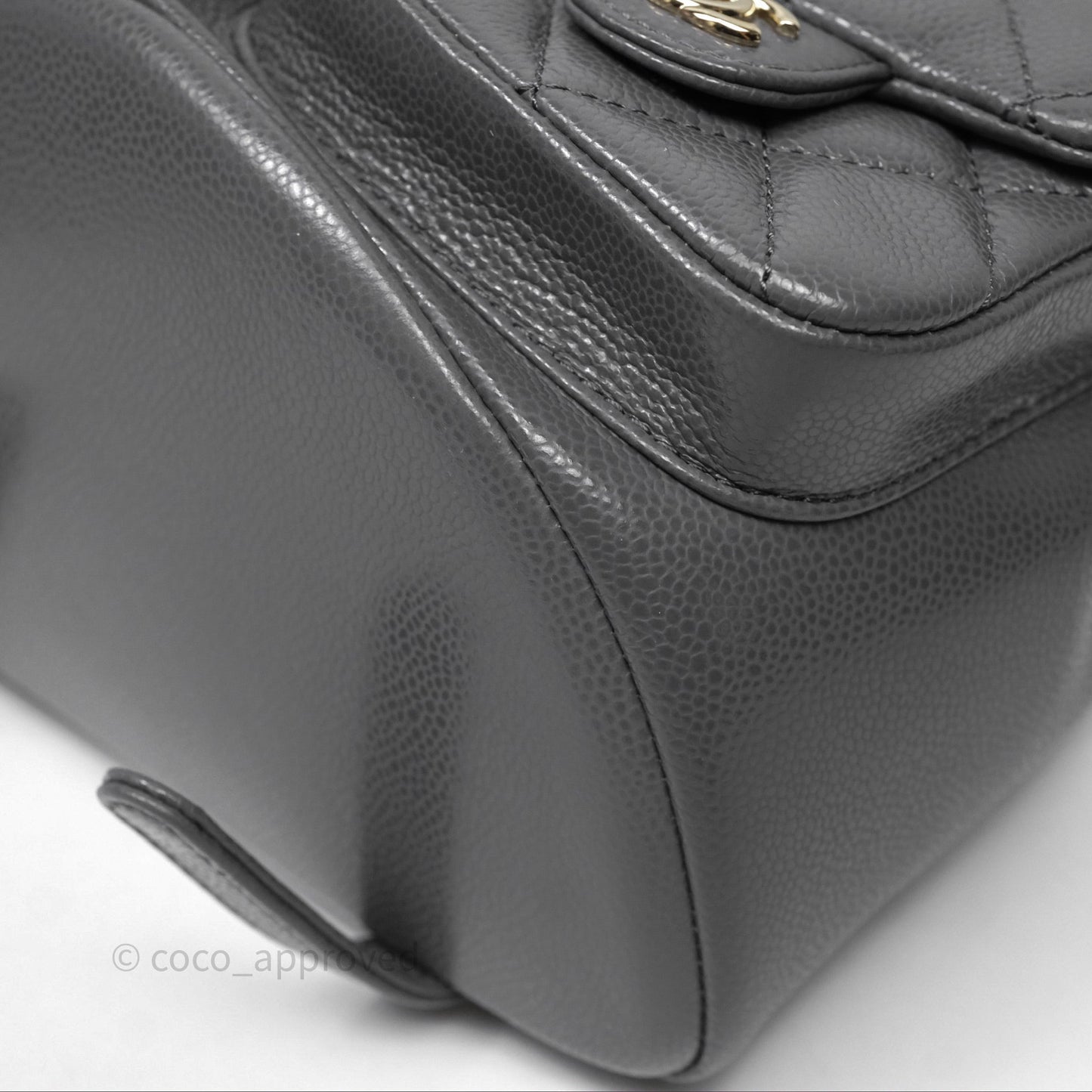 Chanel Duma Backpack Medium Grey Caviar Gold Hardware