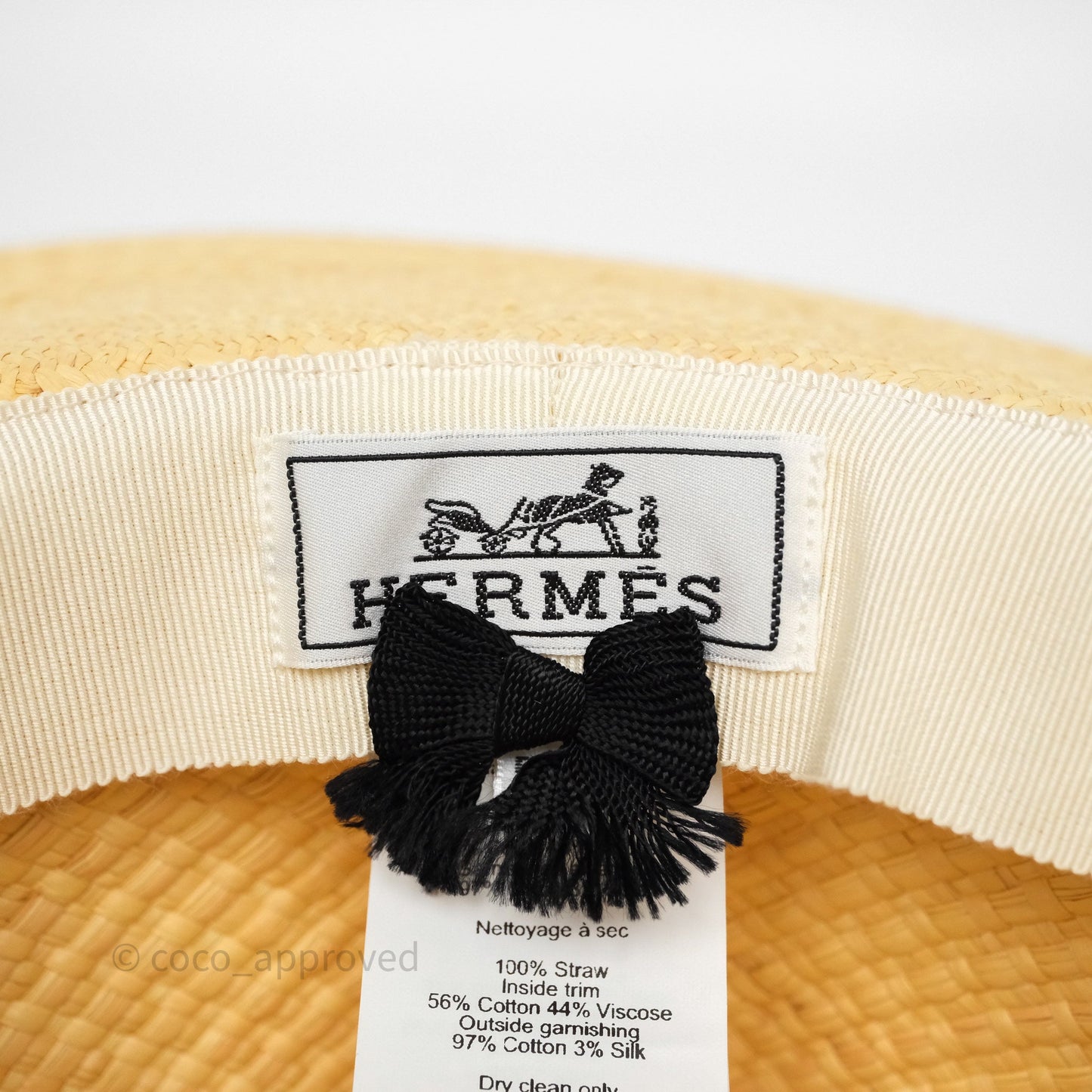 Hermès Carrousel Hat Naturel/ Ecru/ Noir