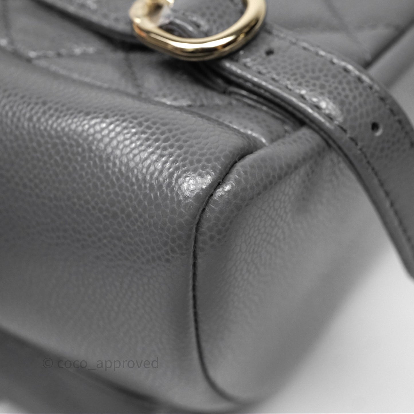 Chanel Duma Backpack Medium Grey Caviar Gold Hardware