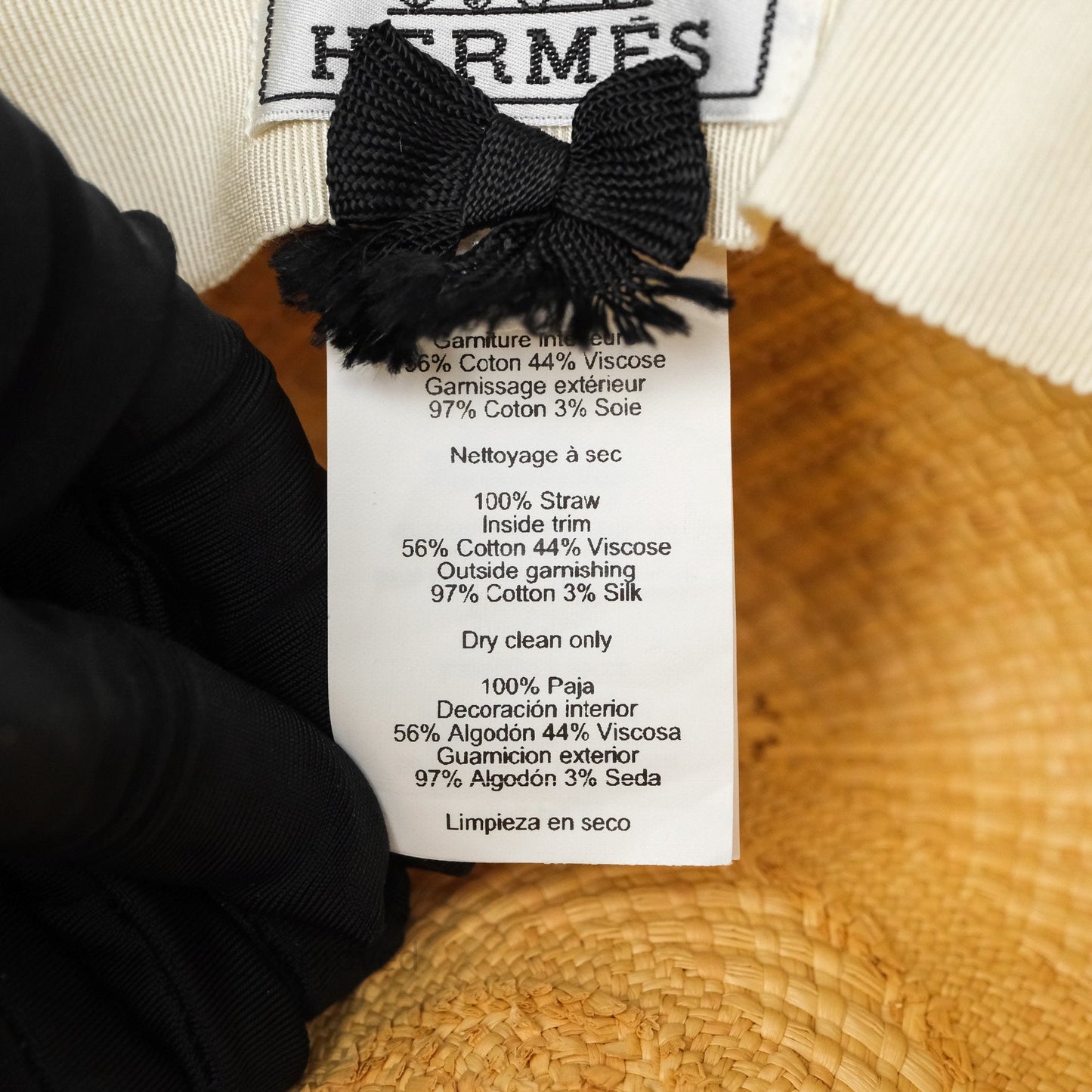 Hermès Carrousel Hat Naturel/ Ecru/ Noir