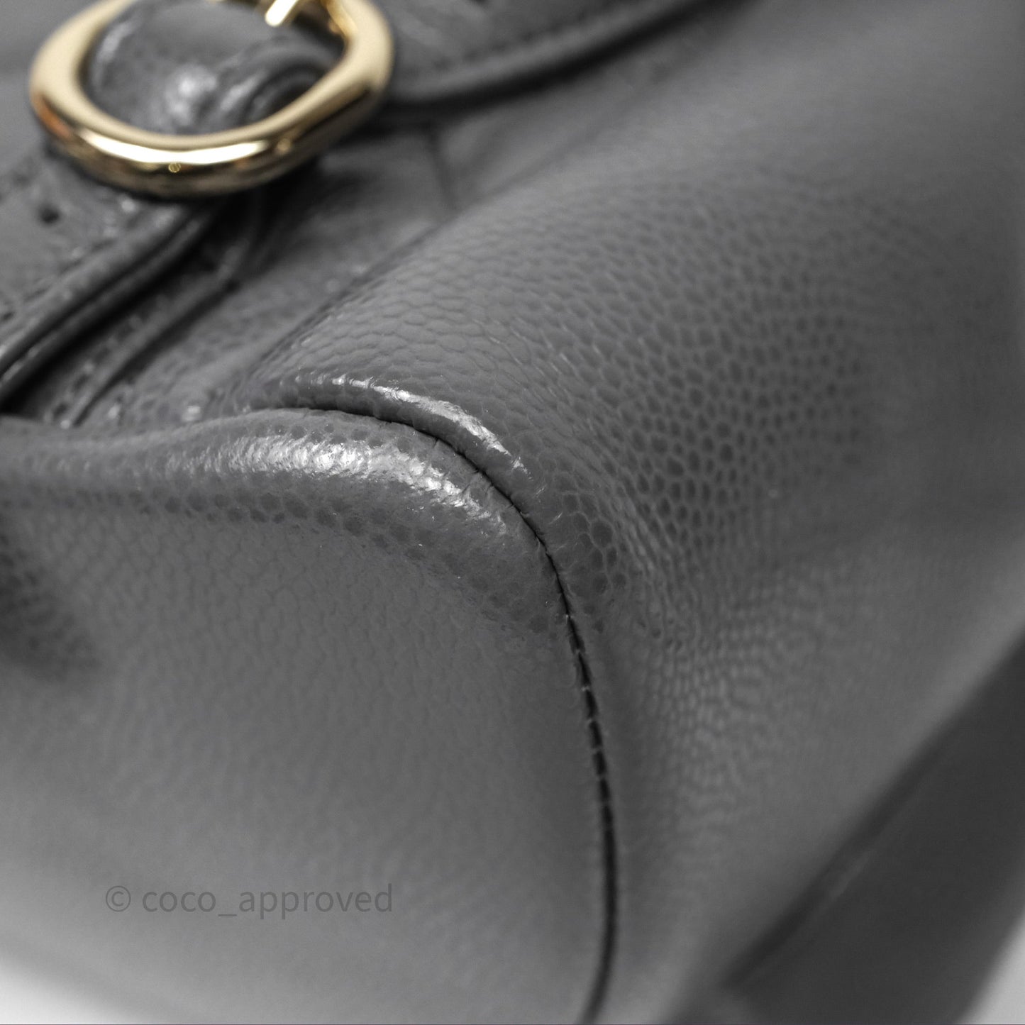 Chanel Duma Backpack Medium Grey Caviar Gold Hardware