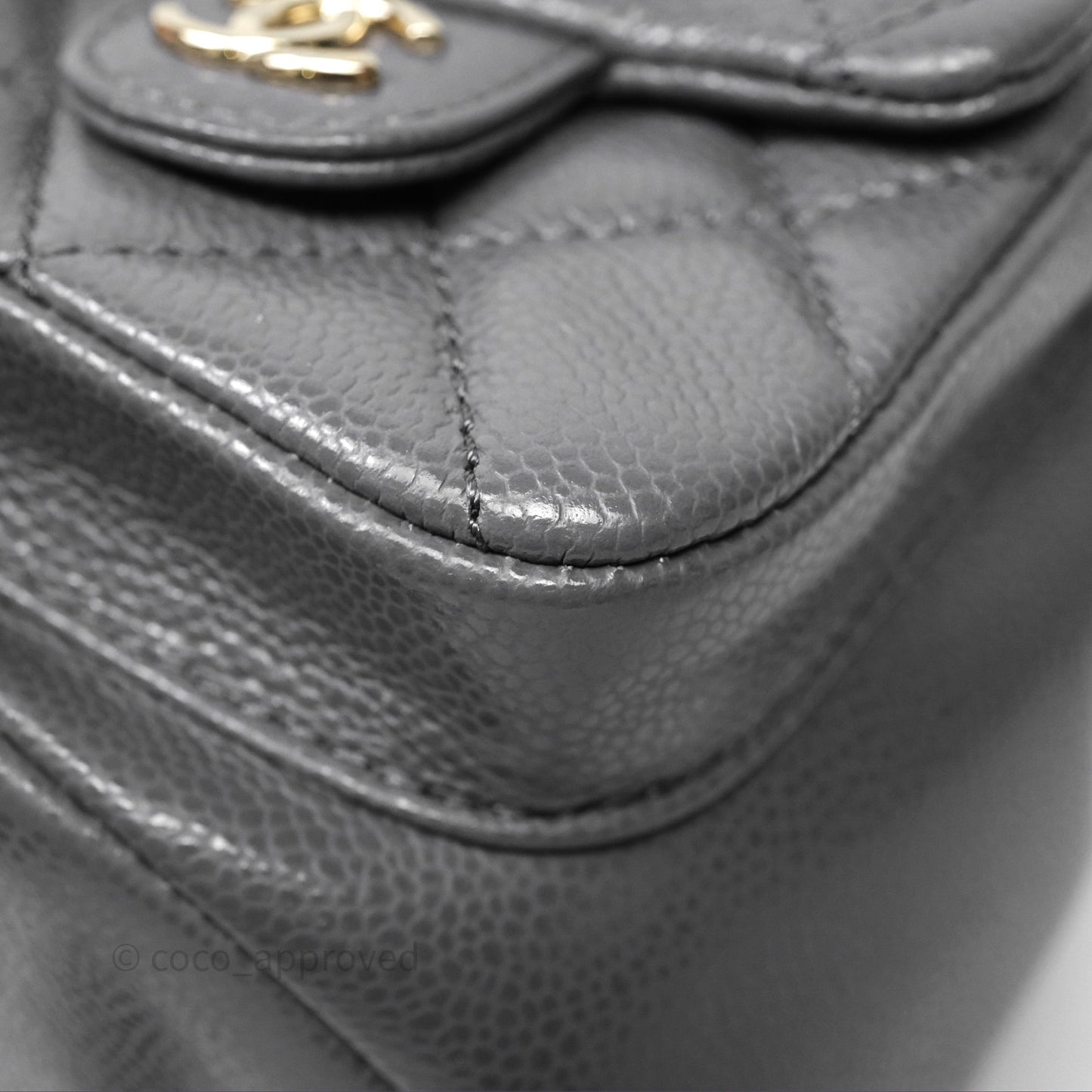 Chanel Duma Backpack Medium Grey Caviar Gold Hardware