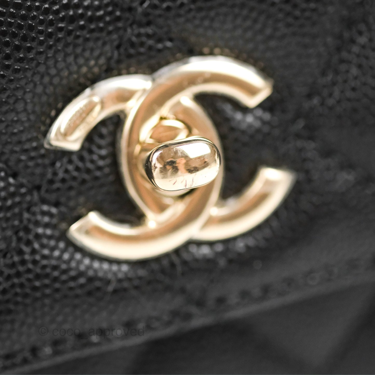 Chanel Small Coco Handle Black Caviar Gold Hardware