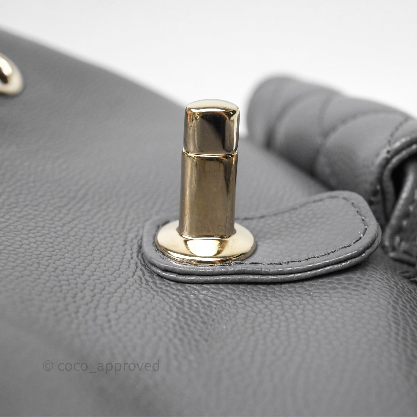 Chanel Duma Backpack Medium Grey Caviar Gold Hardware
