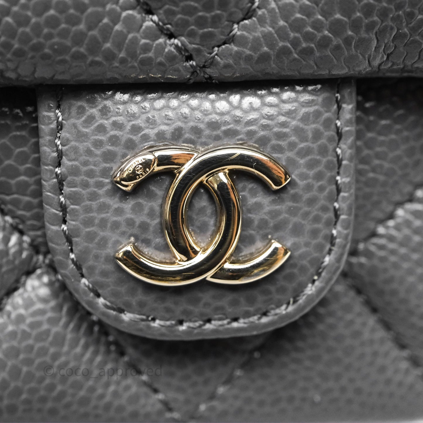Chanel Duma Backpack Medium Grey Caviar Gold Hardware