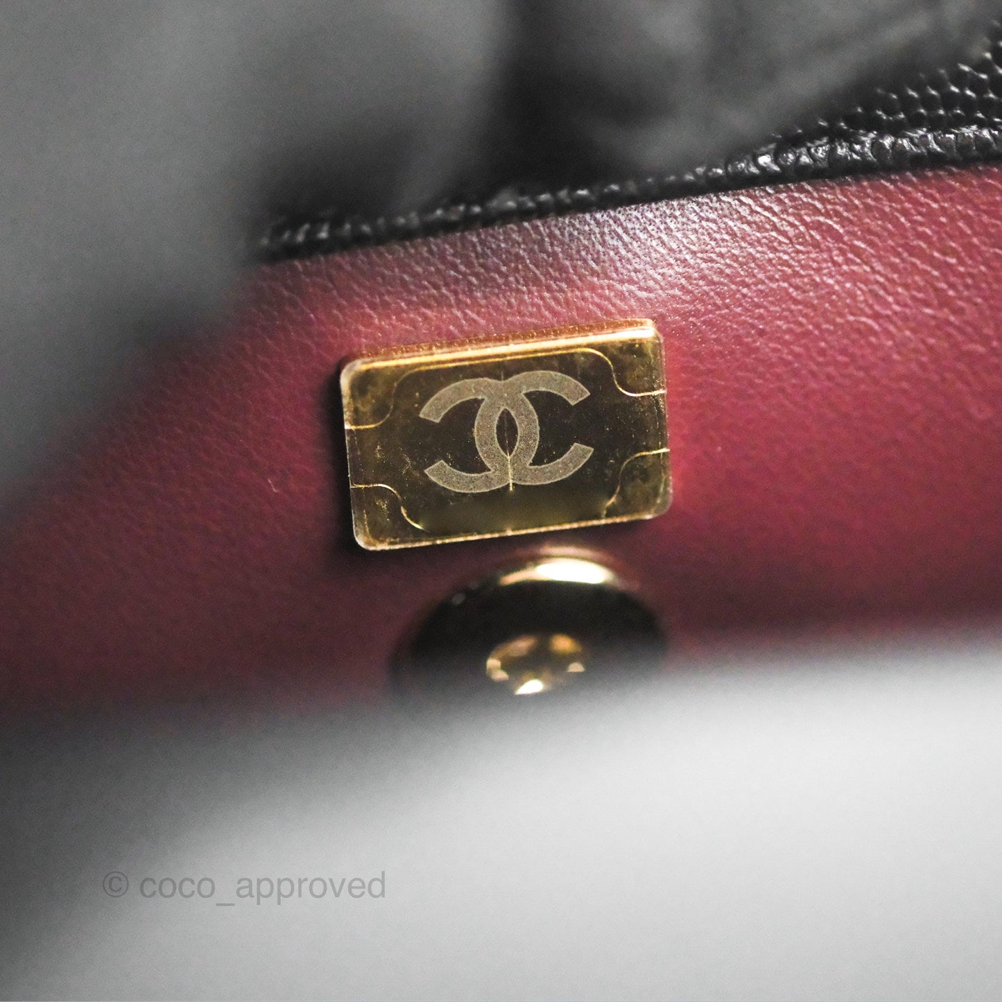 Chanel Small Coco Handle Black Caviar Gold Hardware