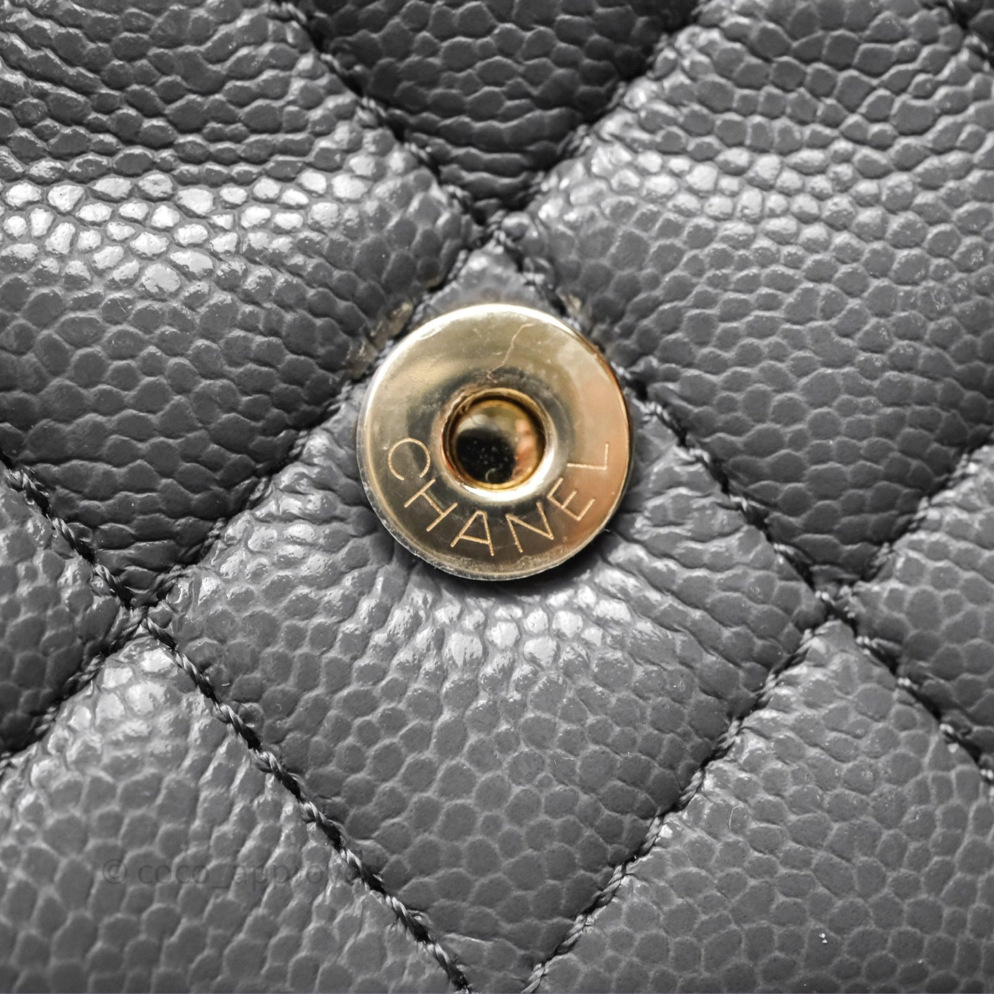 Chanel Duma Backpack Medium Grey Caviar Gold Hardware
