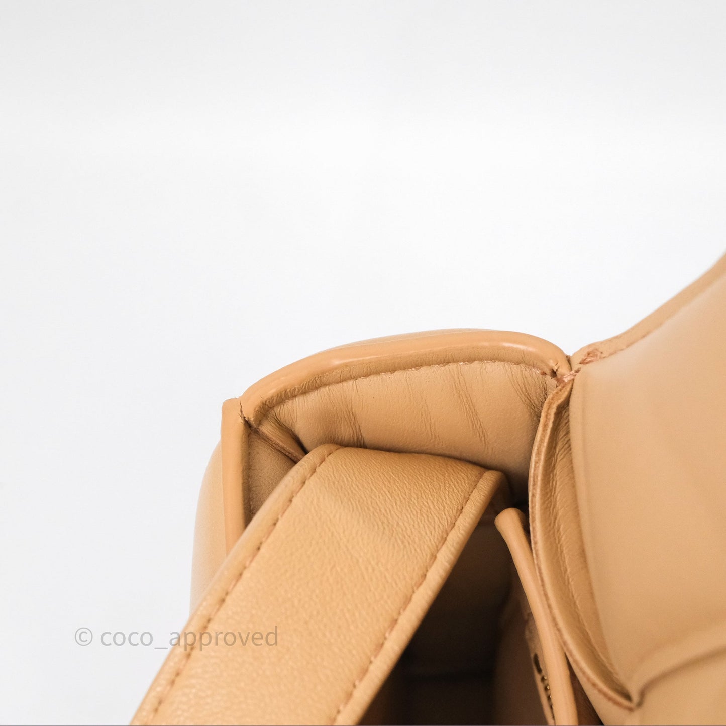 Bottega Veneta Padded Cassette Beige Lambskin