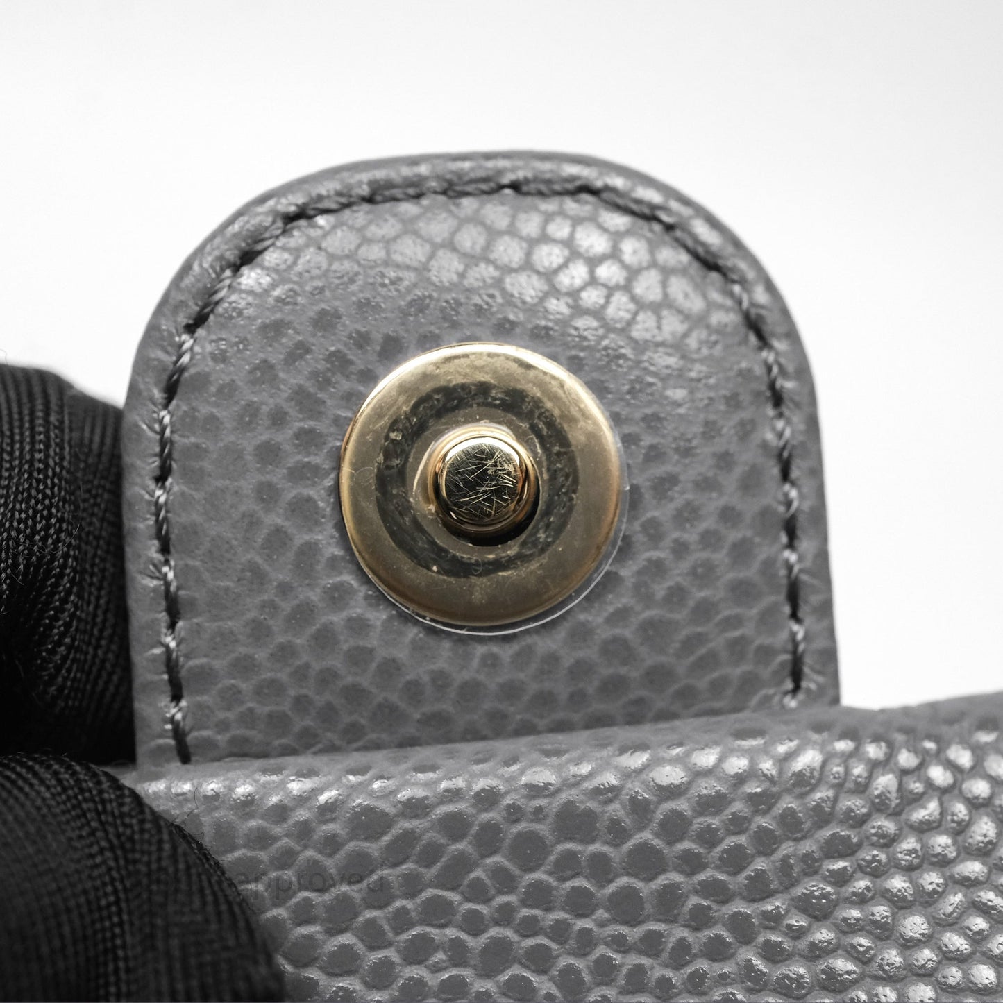 Chanel Duma Backpack Medium Grey Caviar Gold Hardware