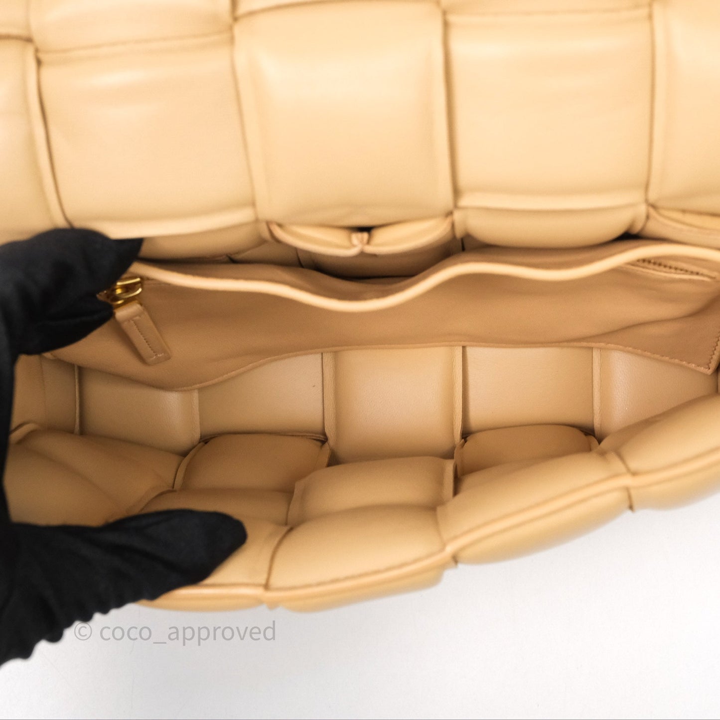 Bottega Veneta Padded Cassette Beige Lambskin
