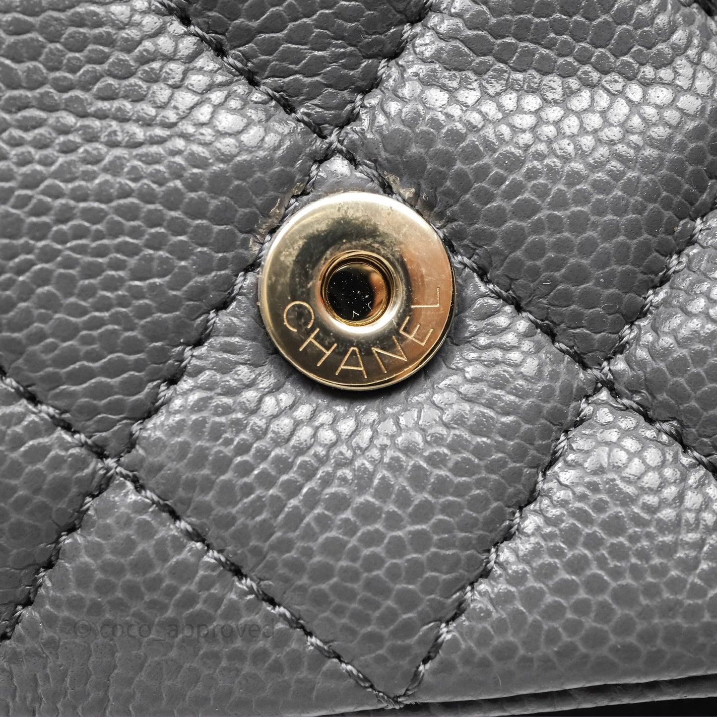Chanel Duma Backpack Medium Grey Caviar Gold Hardware