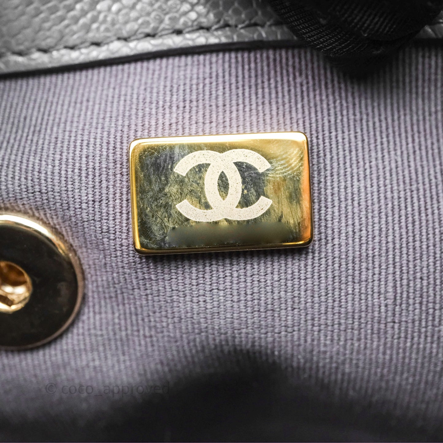 Chanel Duma Backpack Medium Grey Caviar Gold Hardware