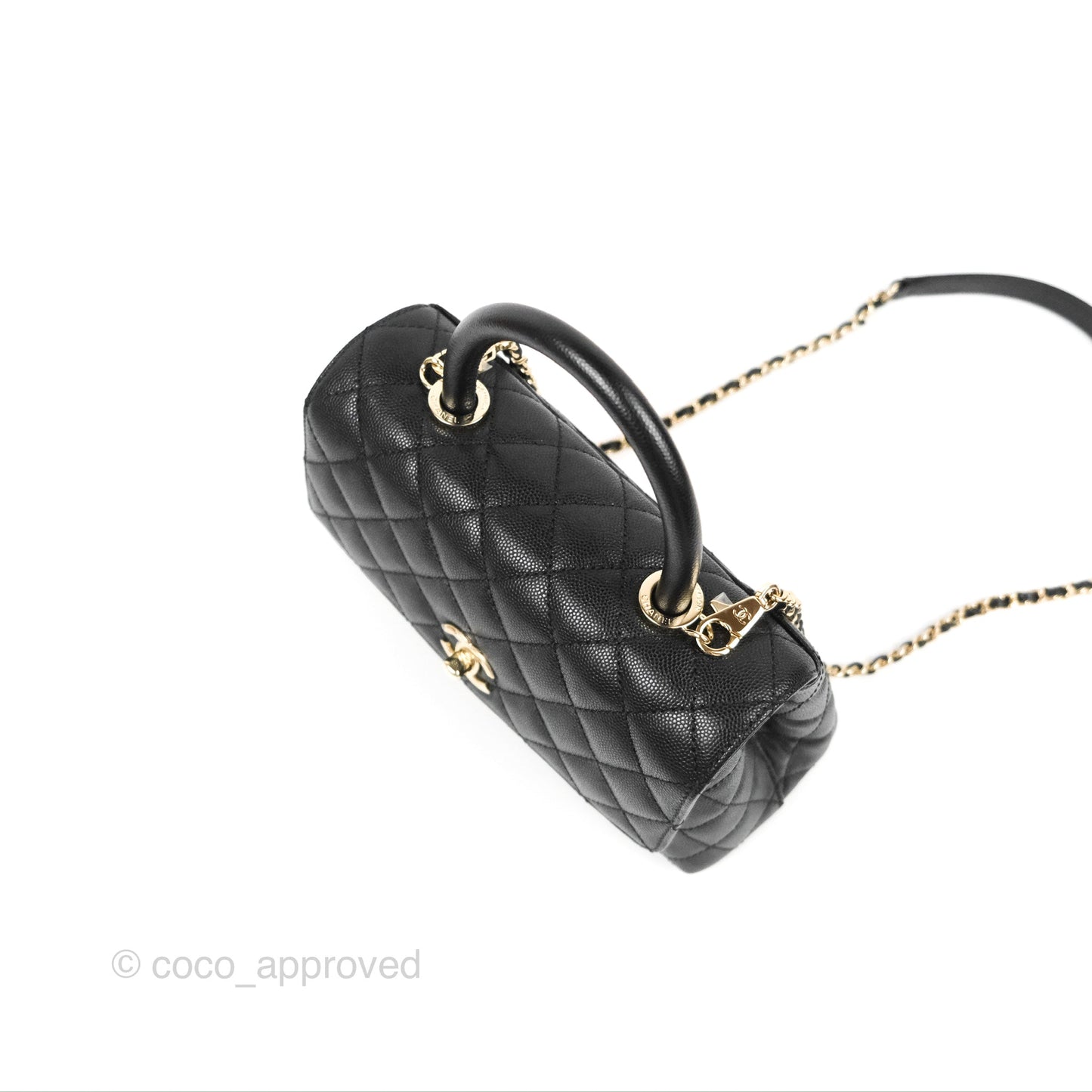 Chanel Small Coco Handle Black Caviar Gold Hardware